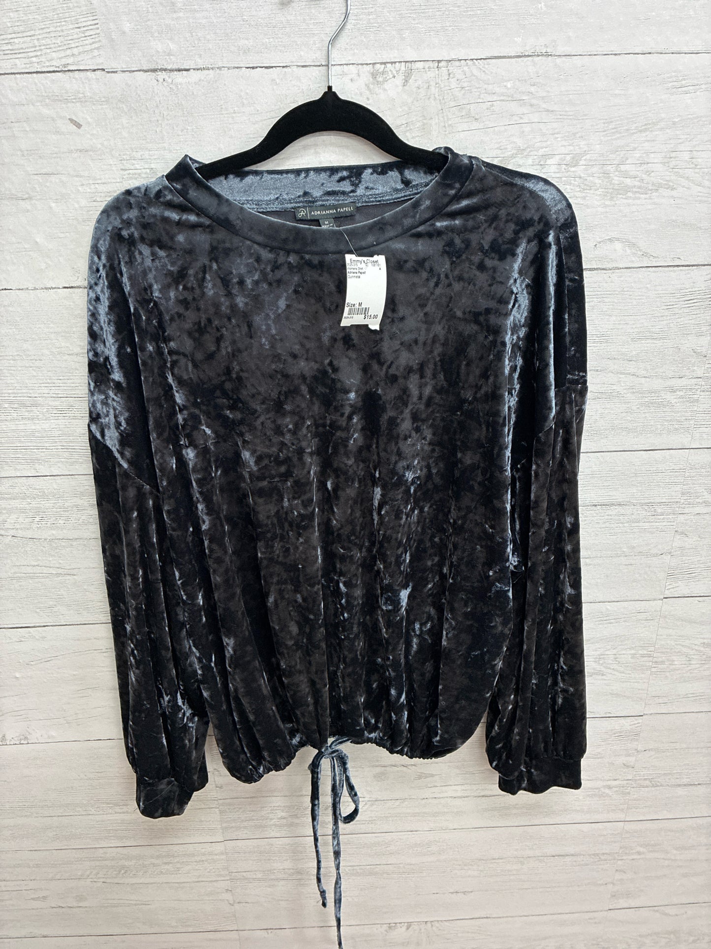 Size M Adriana Papell Gunmetal Womens Shirt
