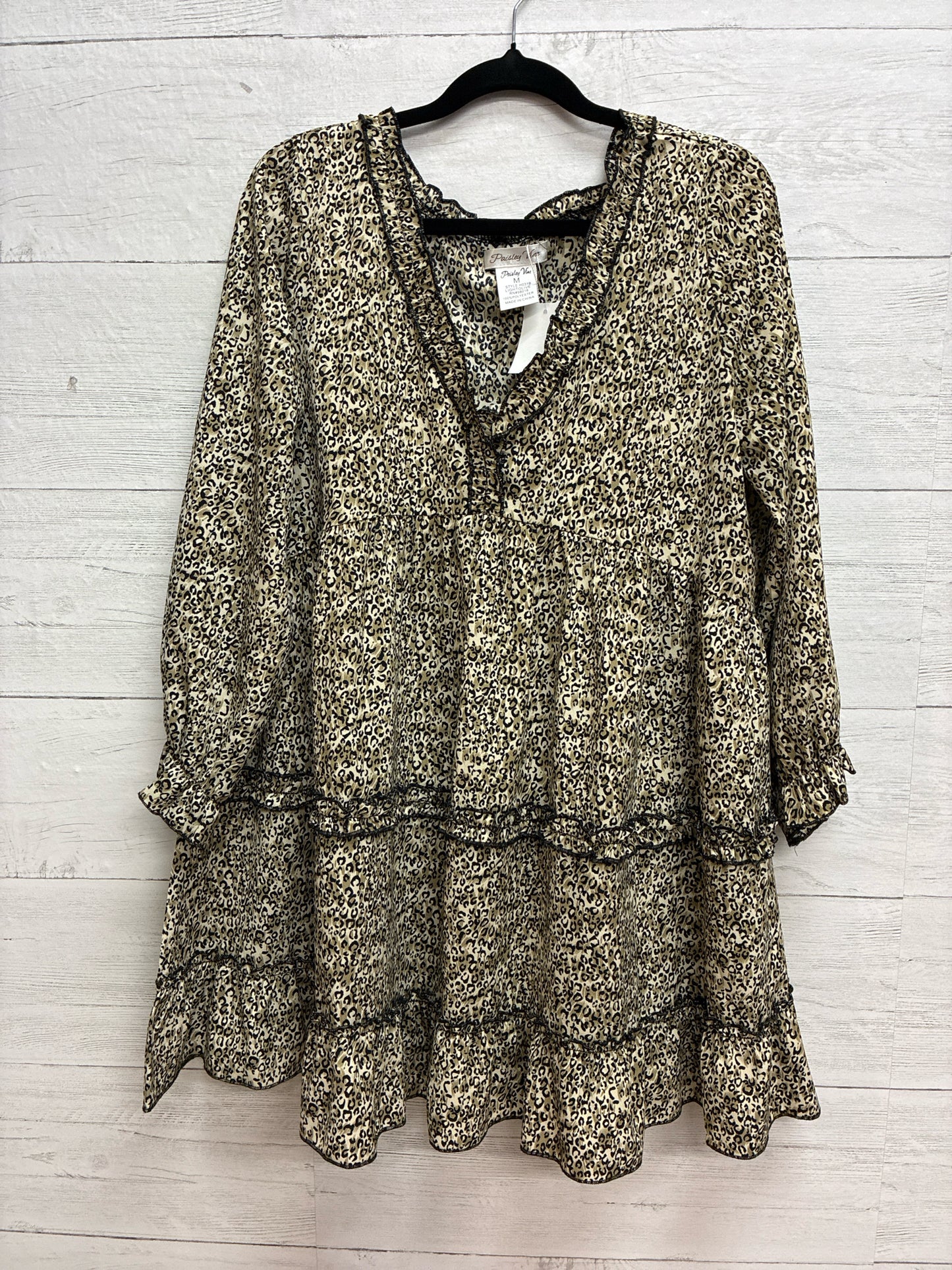 Size M Paisley Vine Black Dress/Evening Wear