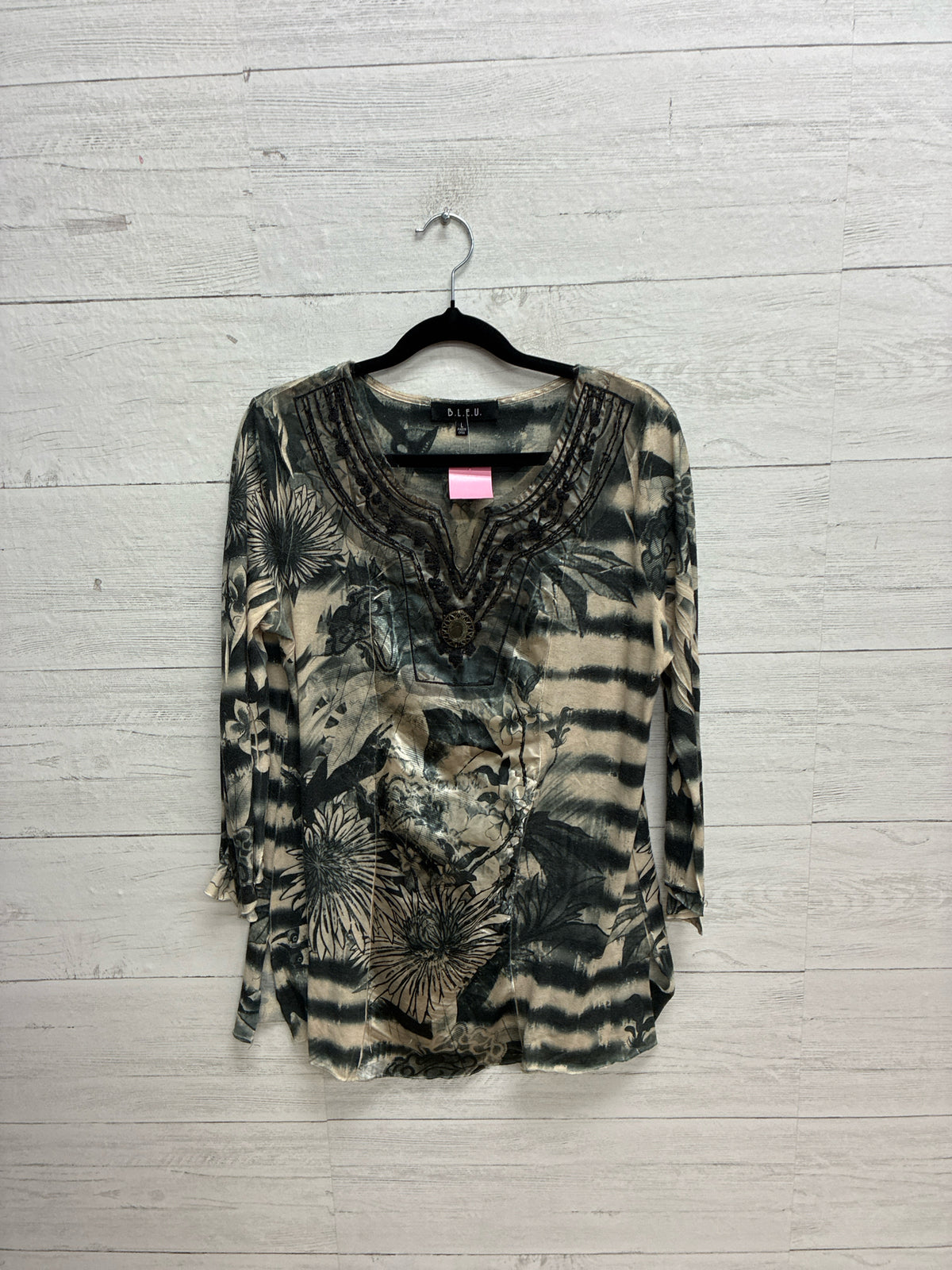 Size L Blue Black Womens Shirt