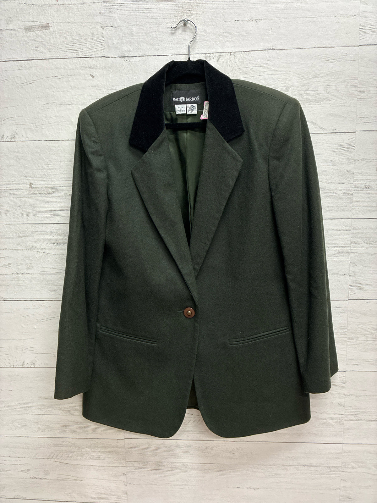Size 8 Sag Harbor Olive Womens Blazer