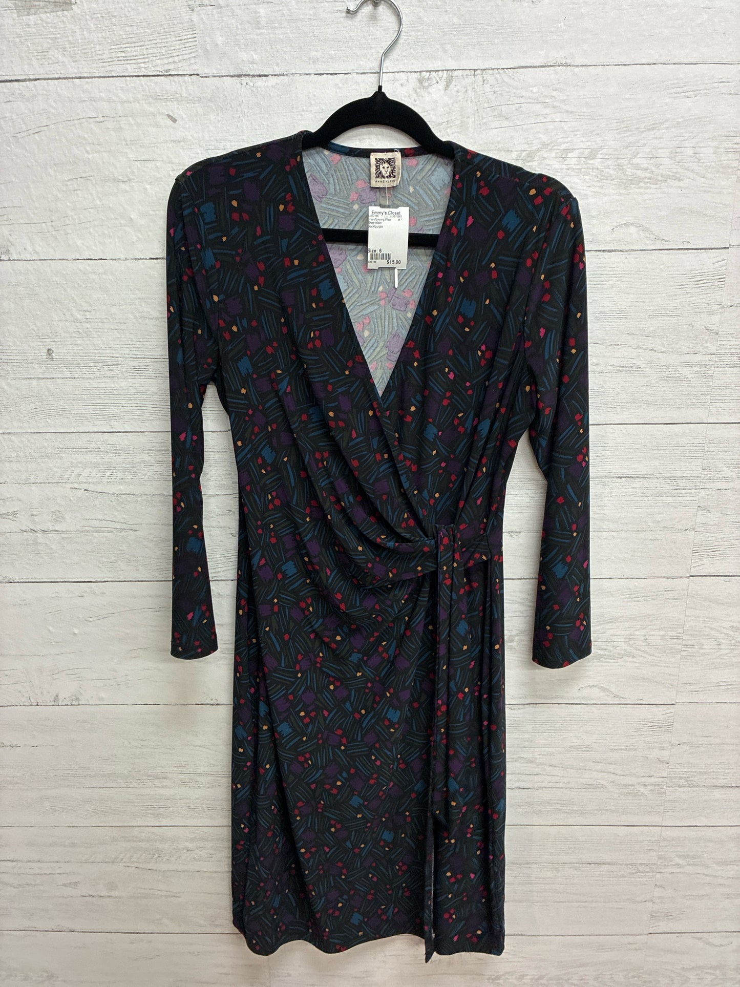 Size 6 Anne Klein black/purple Dress/Evening Wear