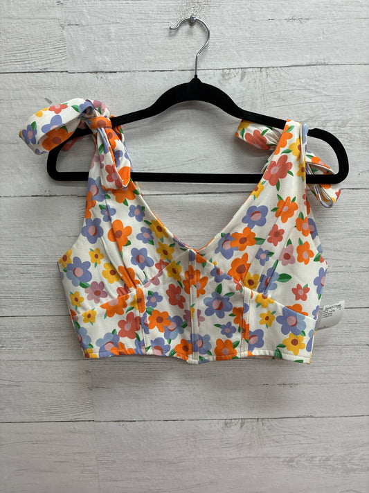 Size M Poppy Garden Orange/purple Womens Tank-Top