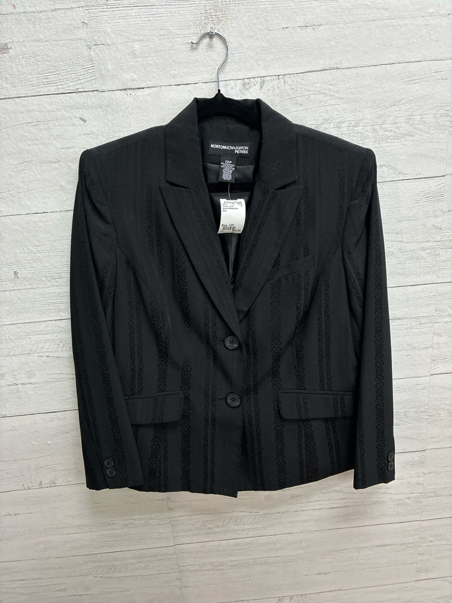 Size 12P Norton McNaughton Black Womens Jacket