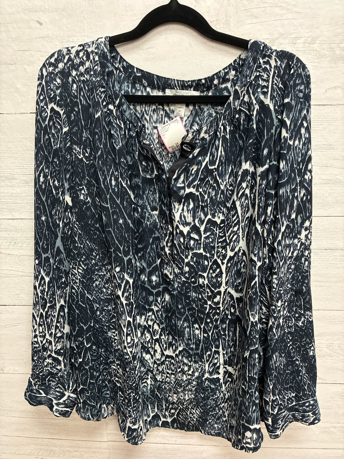 Size 2X Dressbarn Navy Womens Shirt