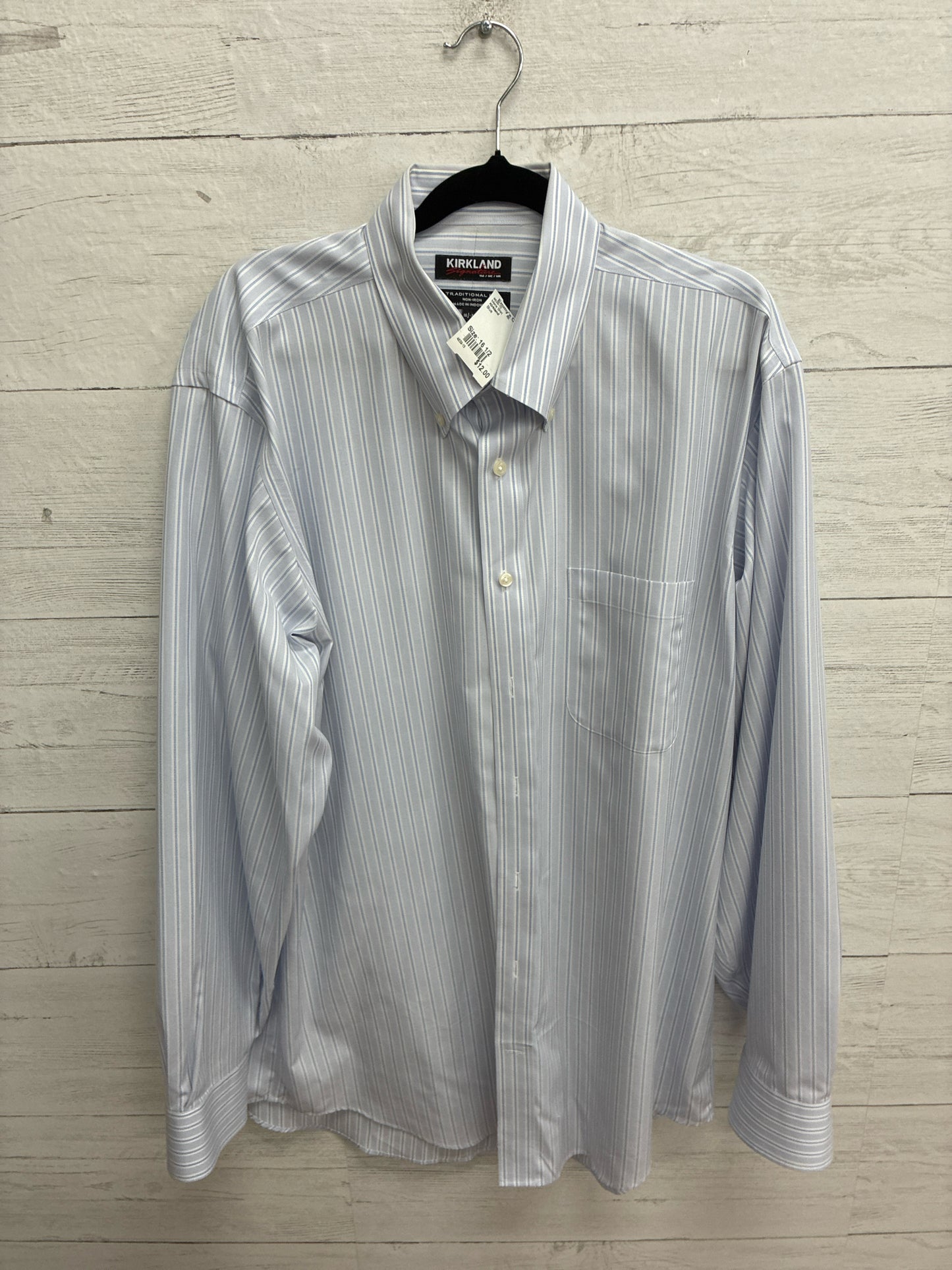 Size 16 1/2 Kirkland Blue Mens Shirt