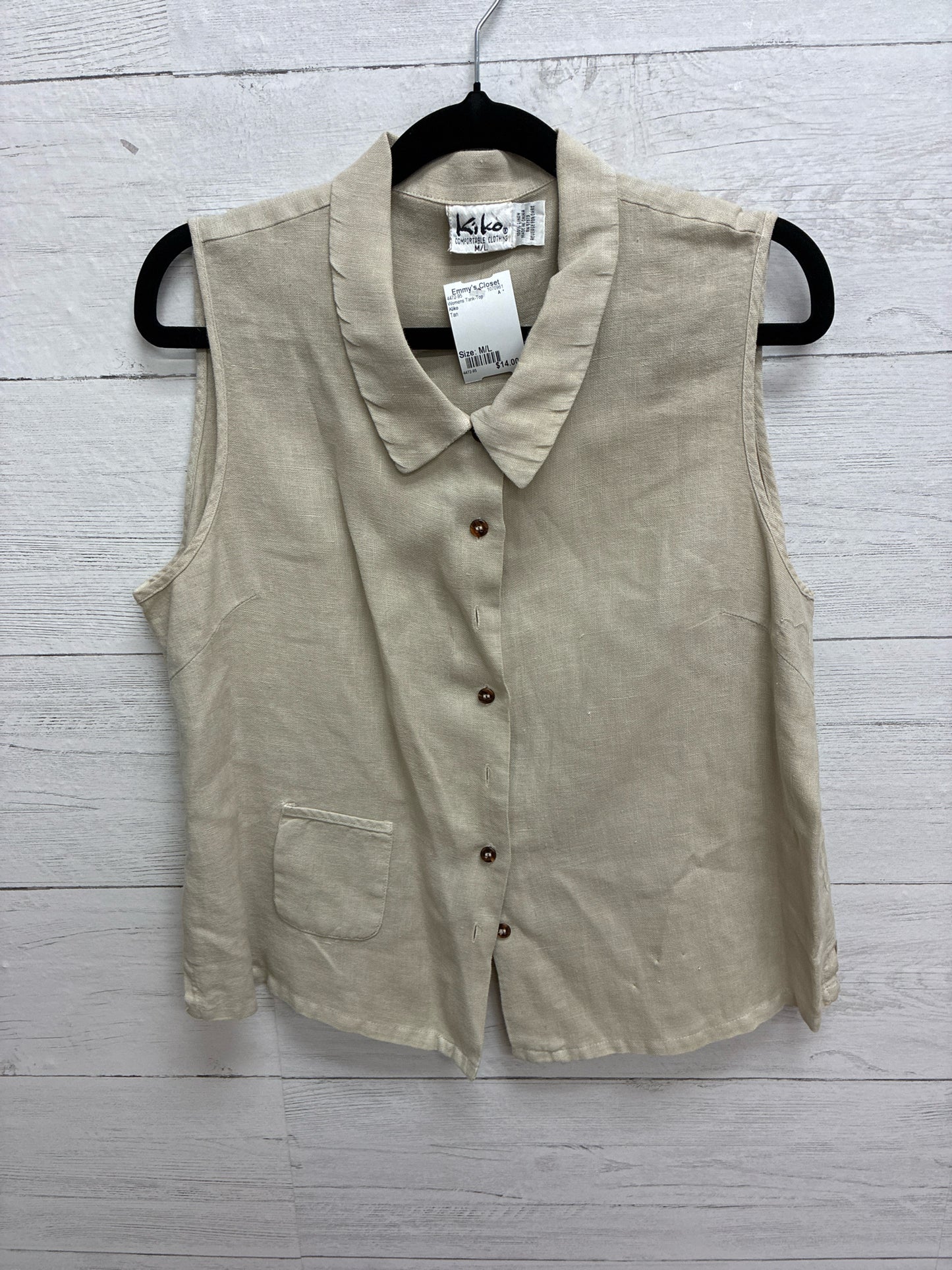 Size M/L Kiko Tan Womens Tank-Top