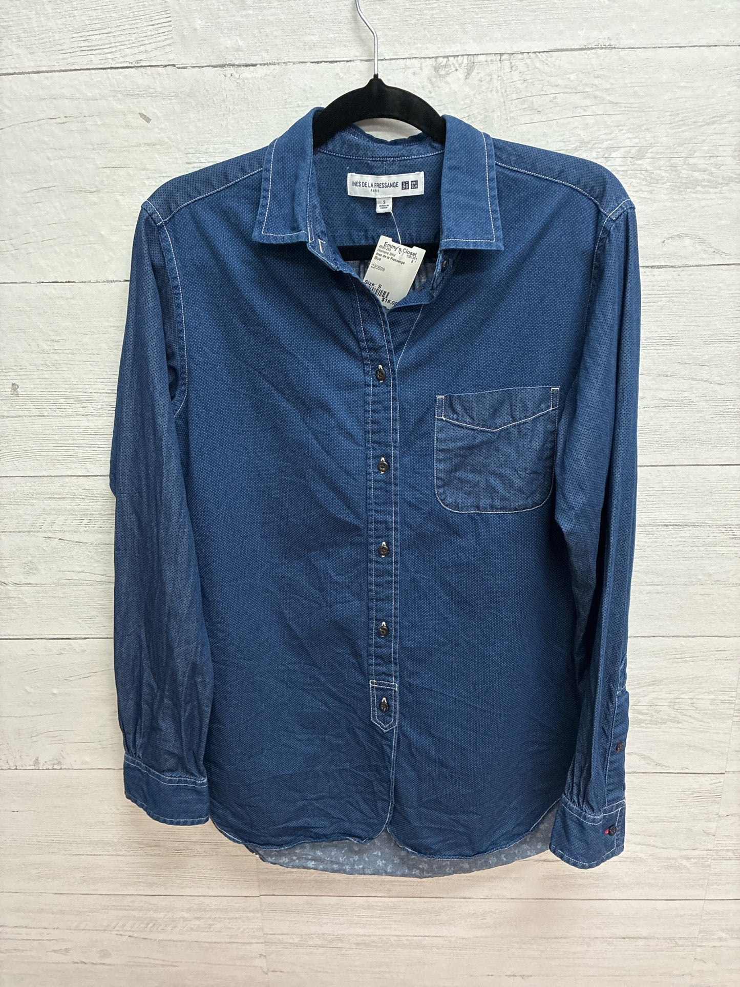 Size S Ines de la Fressange Blue Womens Shirt