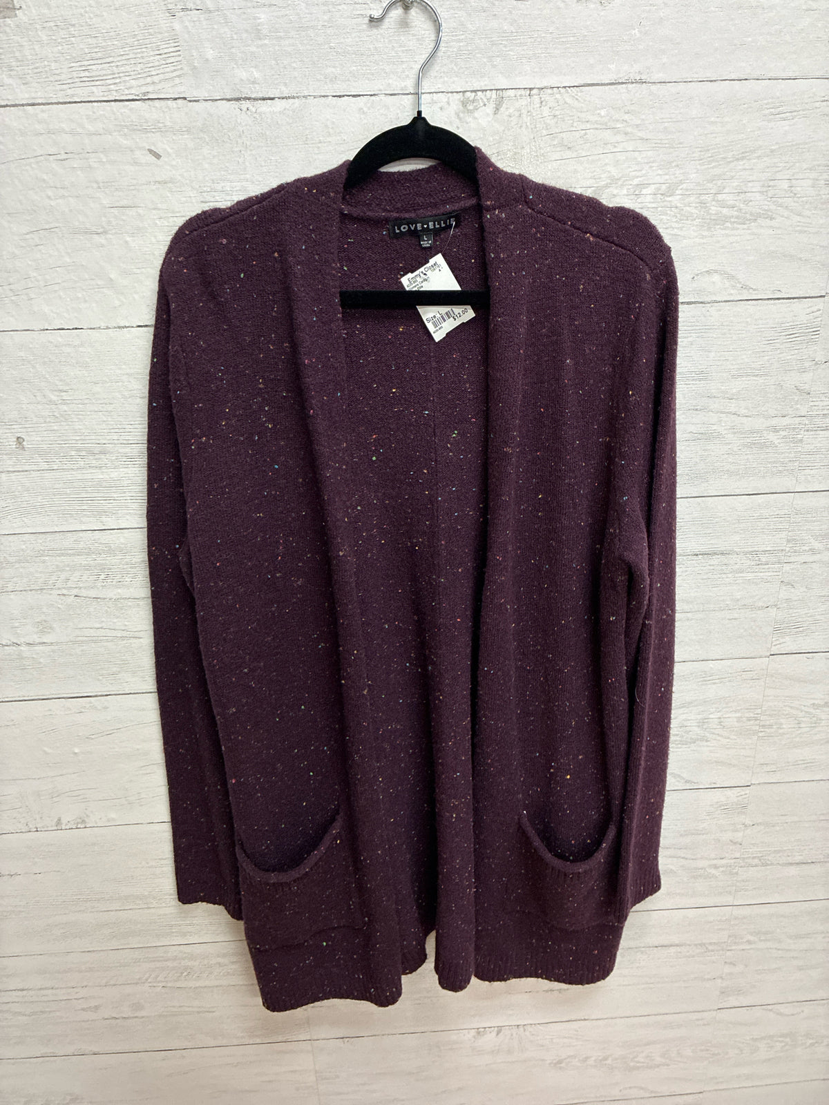 Size L Love Ellie Purple Womens Cardigan