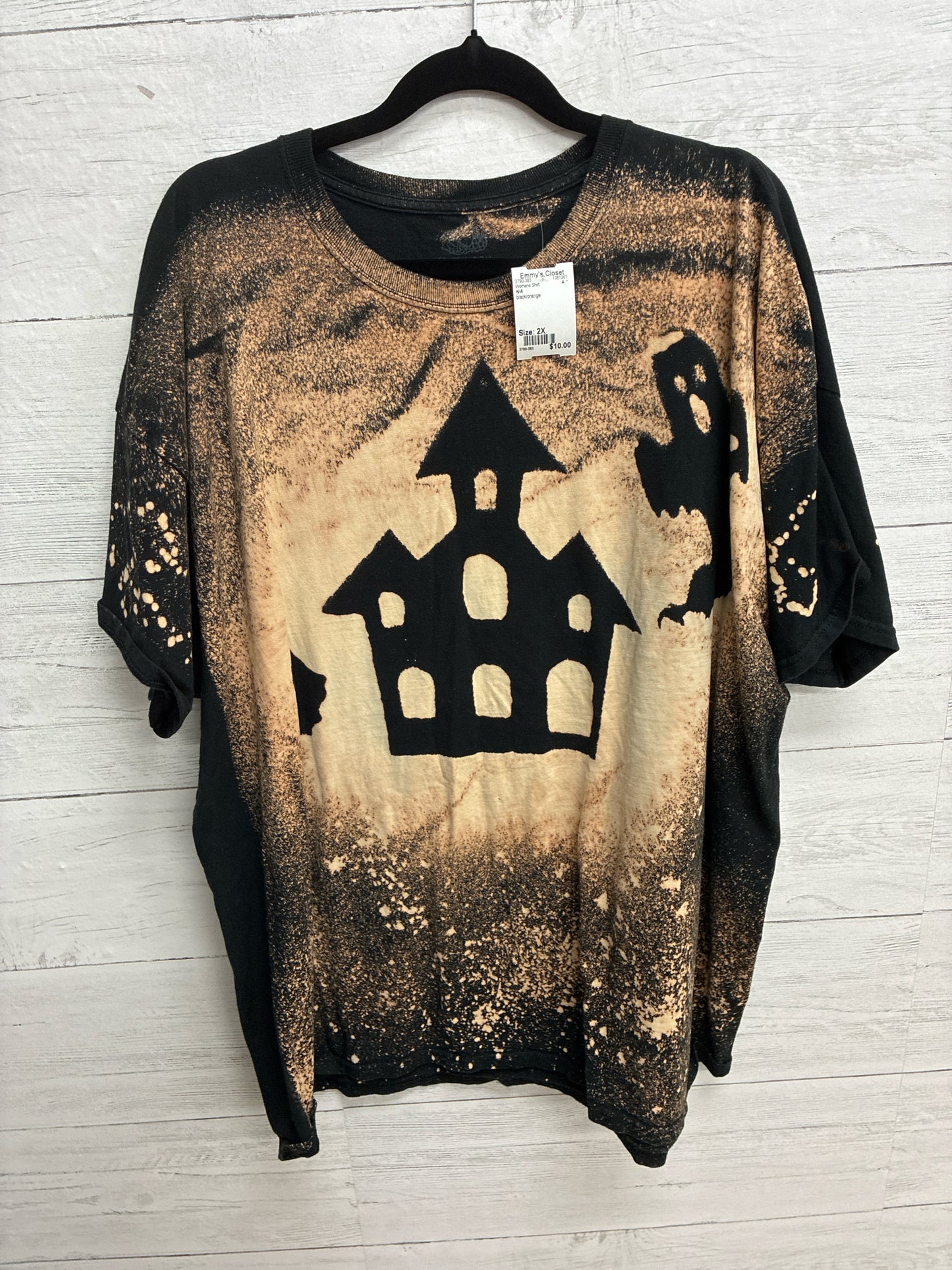 Size 2X N/A black/orange Womens Shirt