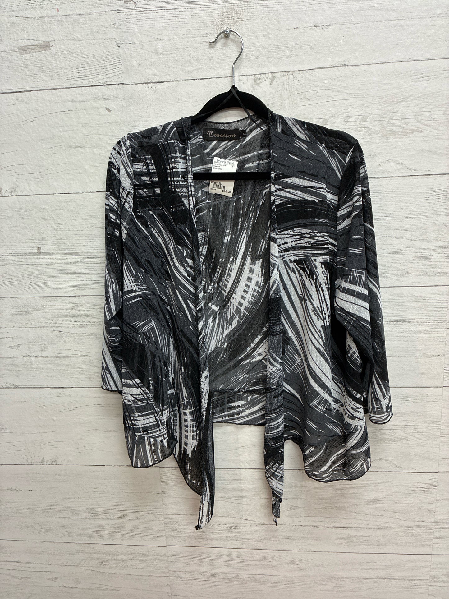 Size XL Creation Black/White Womens Cardigan