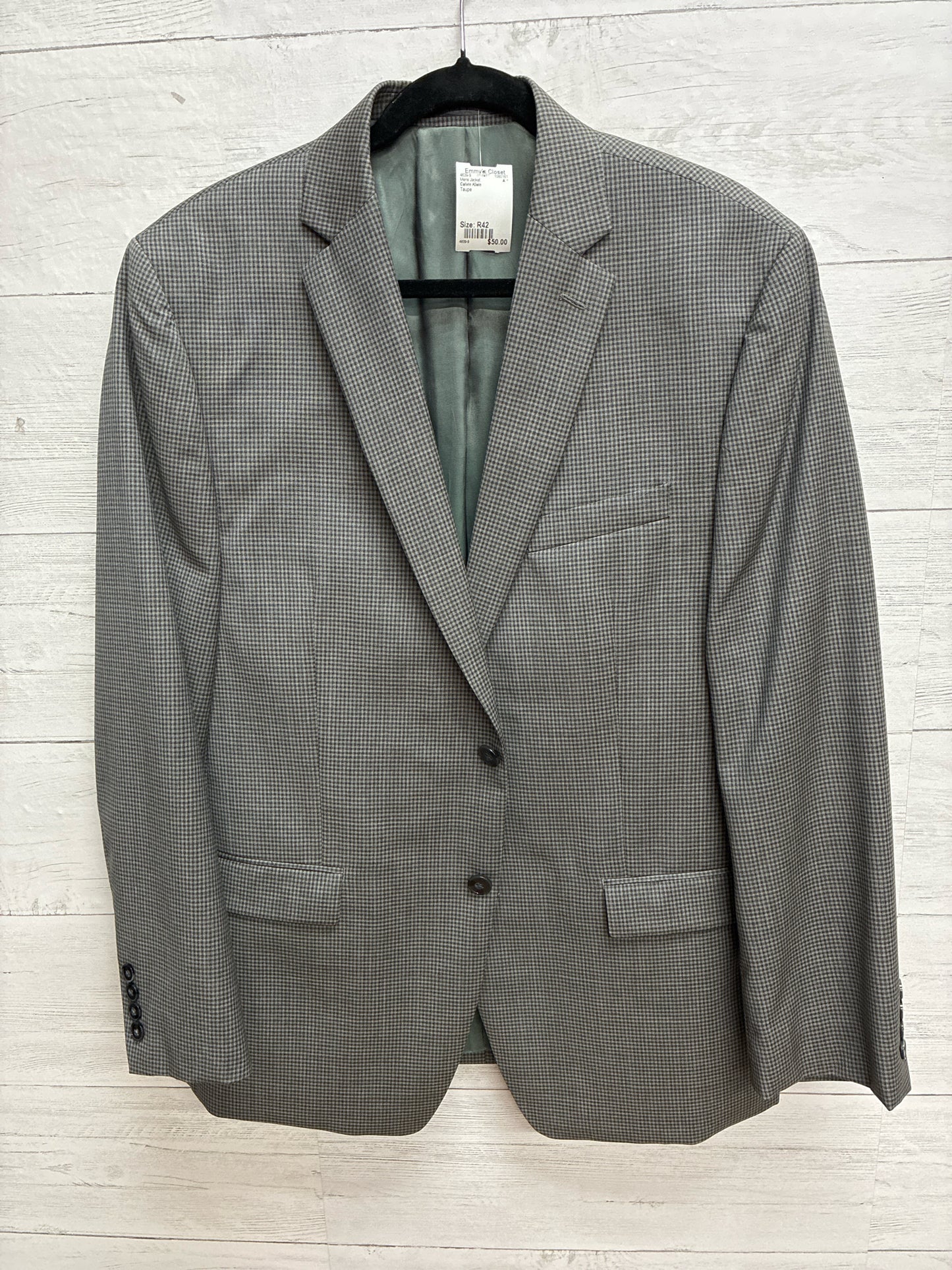 Size R42 Calvin Klein Taupe Mens Jacket