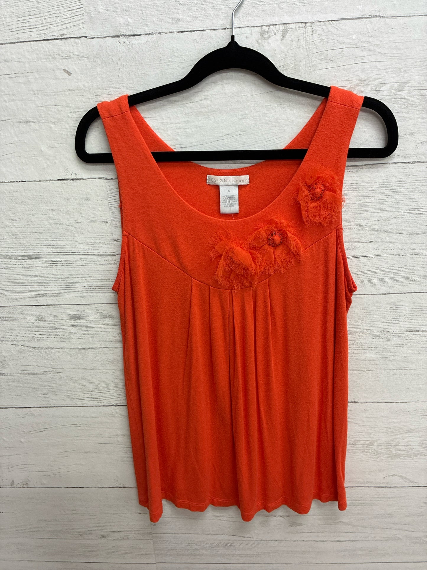 Size S Design History Orange Womens Tank-Top