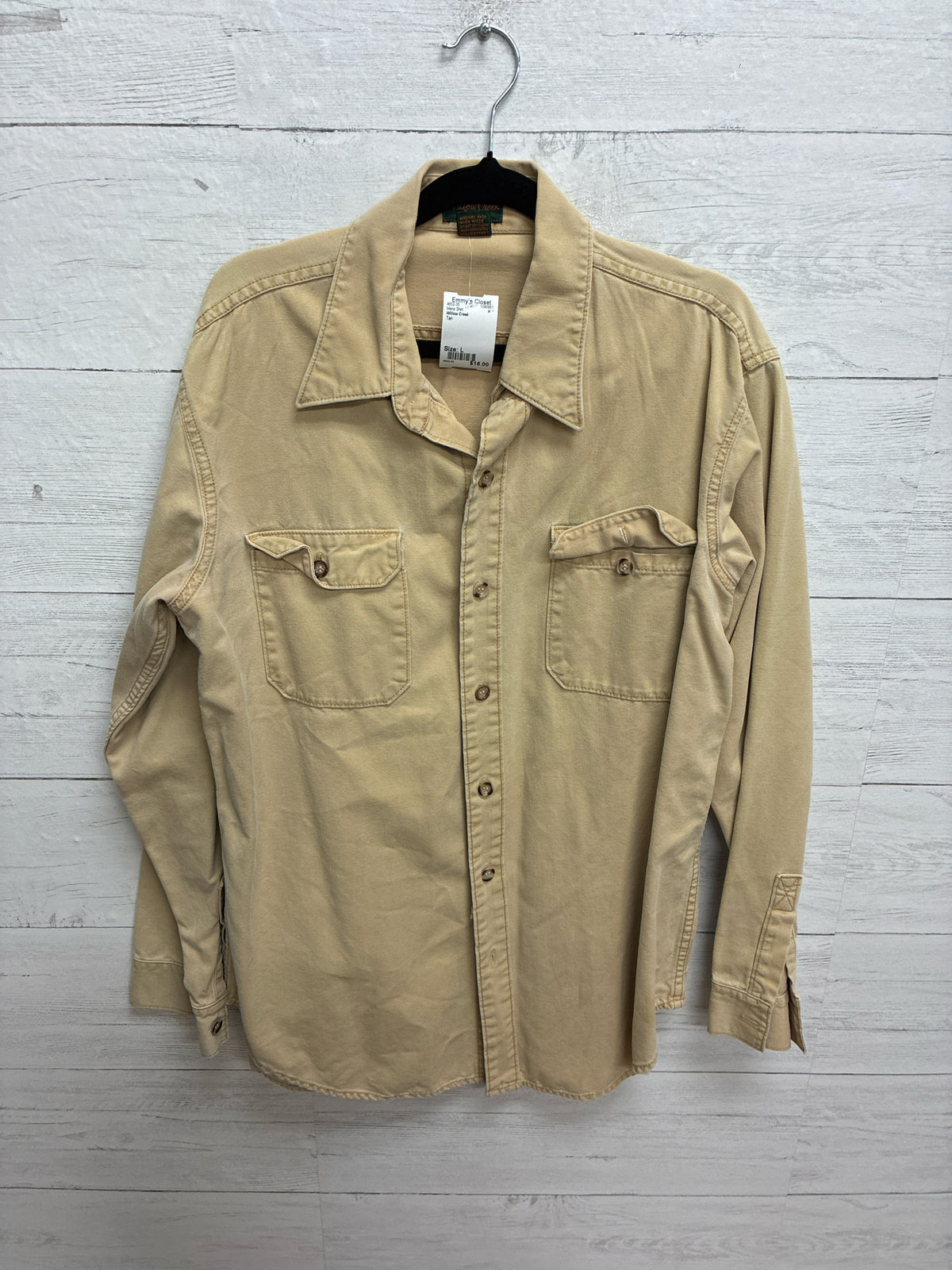 Size L Willow Creek Tan Mens Shirt