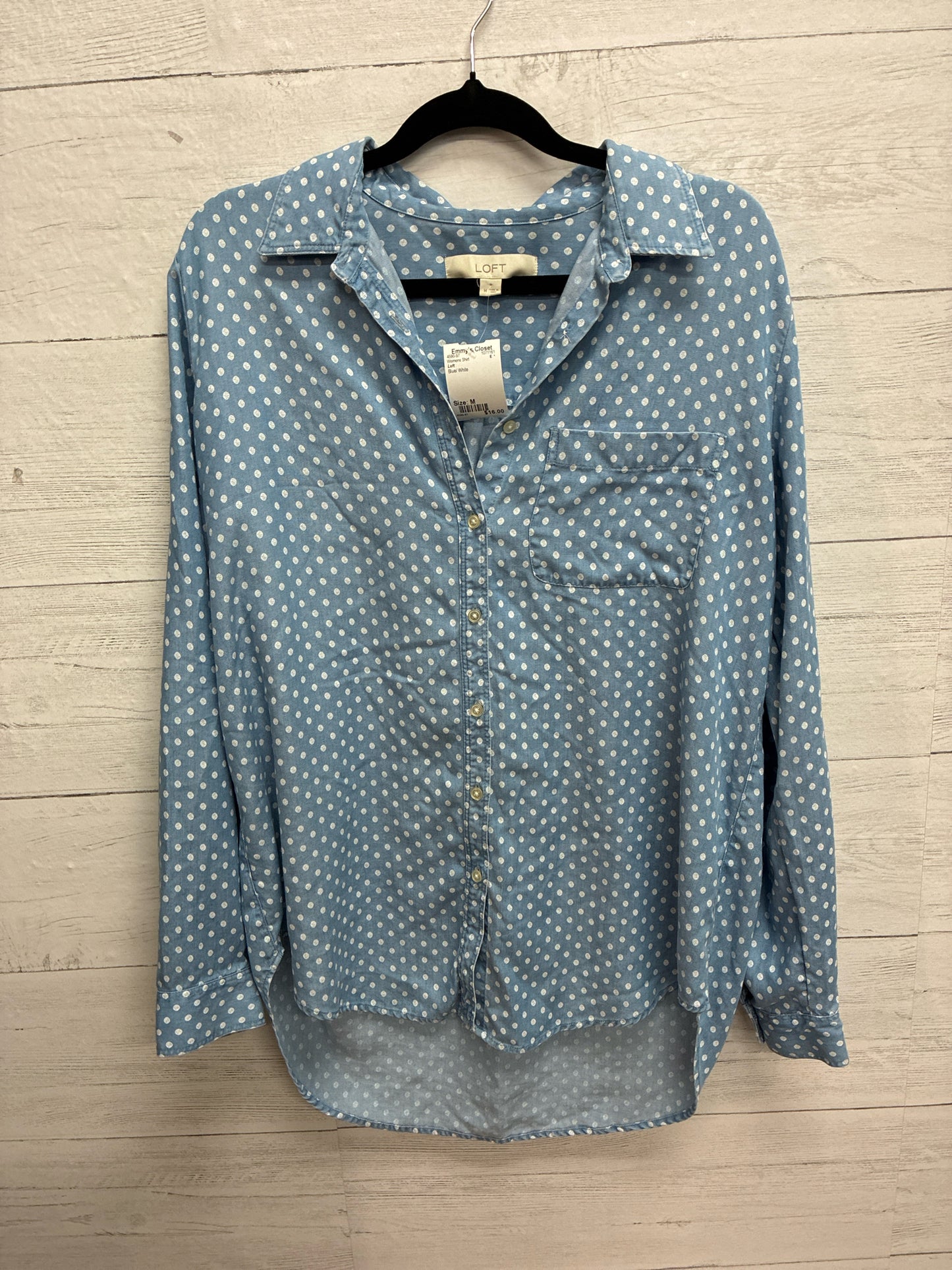 Size M Loft Blue/ White Womens Shirt