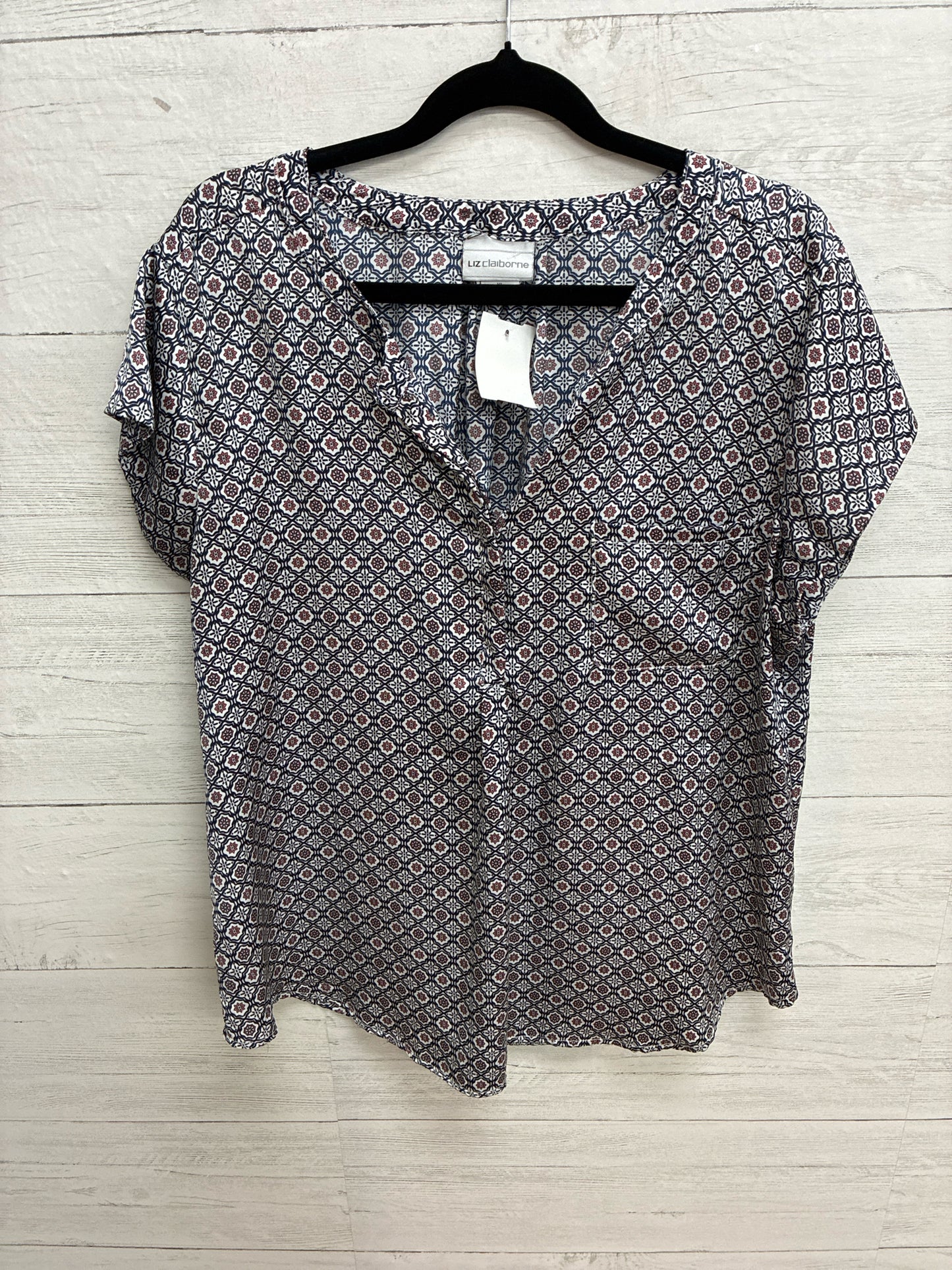 Size XL Liz Claiborne Navy/White Womens Shirt