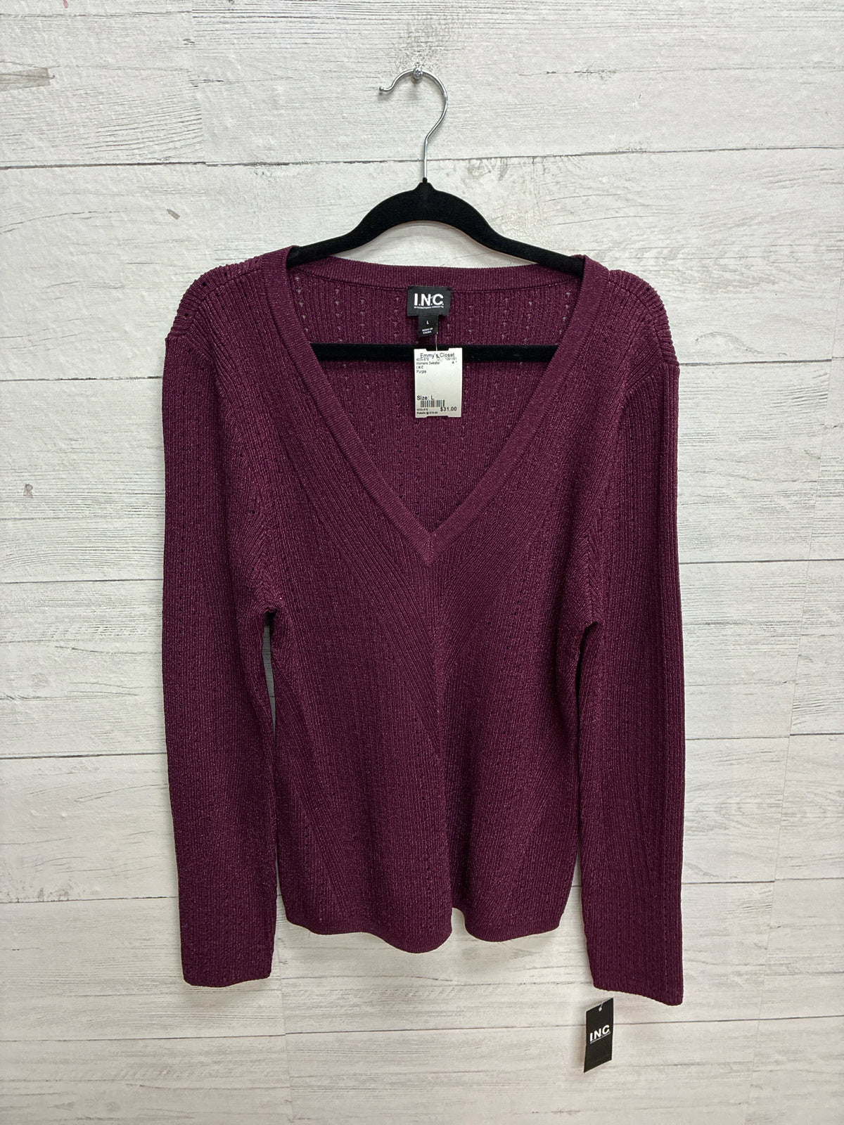 Size L I.N.C Purple Womens Sweater