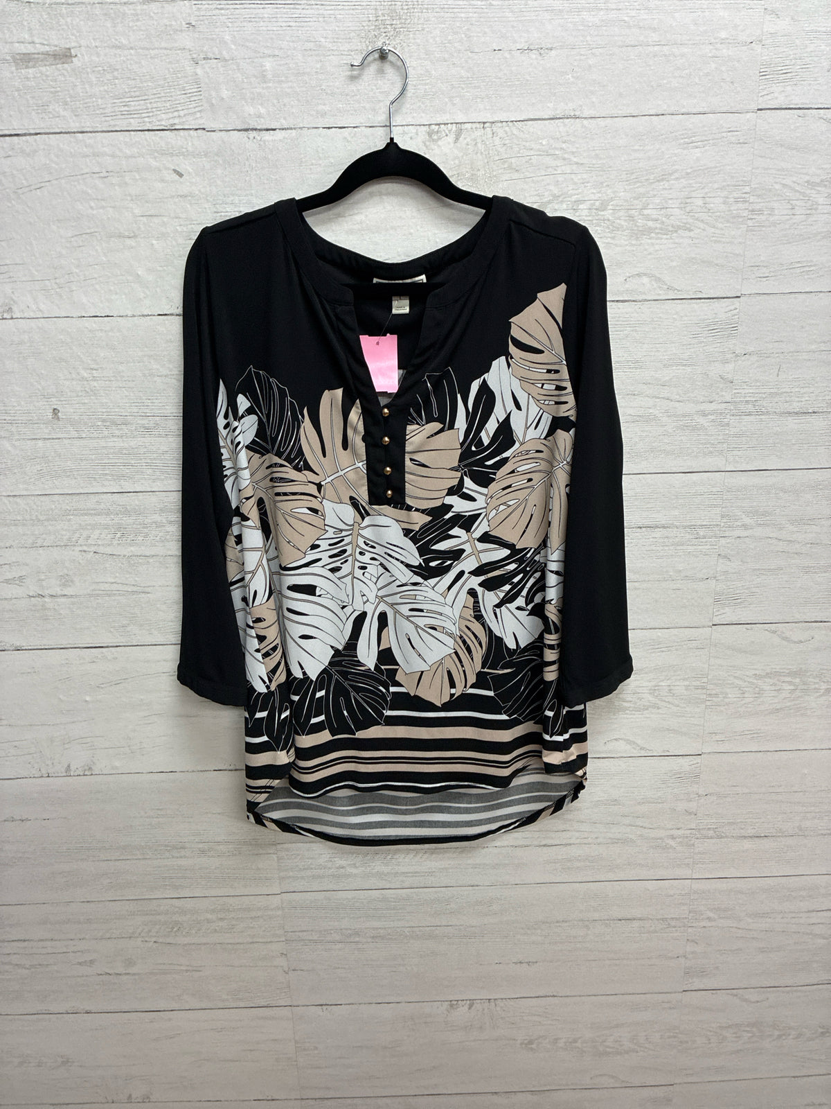 Size L Dana Buchman black/tan Womens Shirt