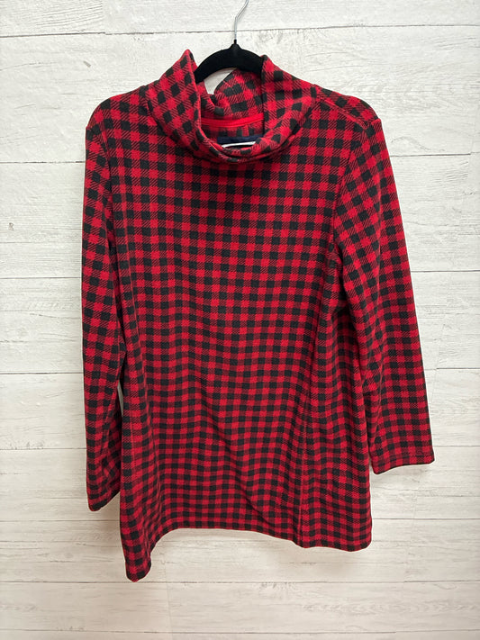 Size M lands end Red/black Womens Sweater