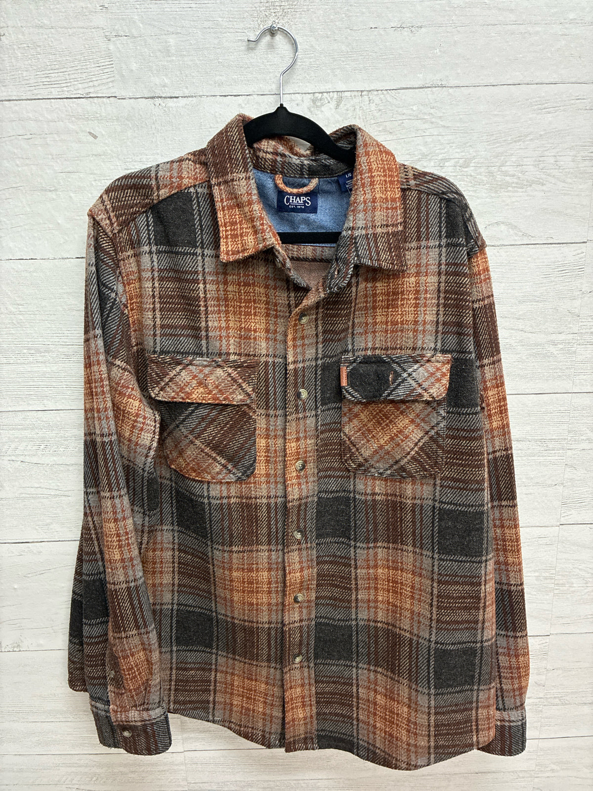 Size L CHAPS Brown Mens Shirt