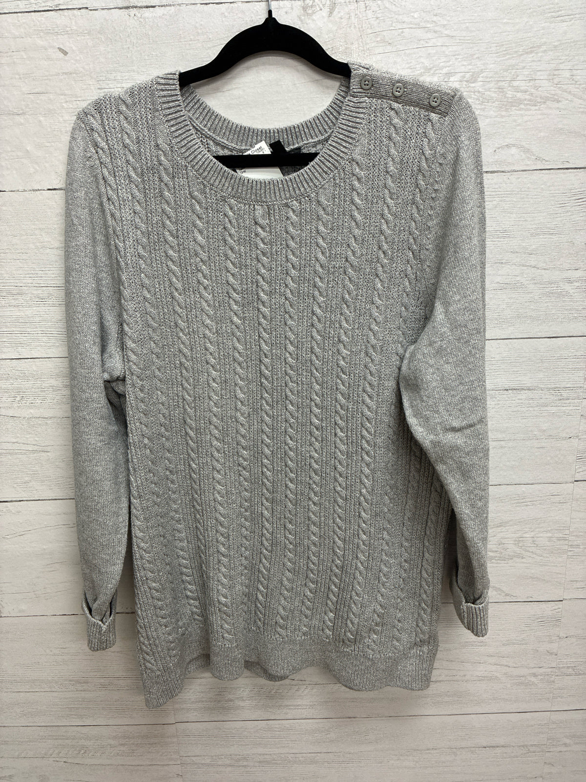 Size 1X Talbot's Gray Womens Sweater
