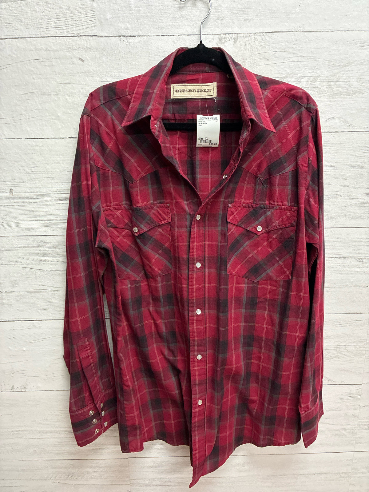 Size XL Bit & Bridle Red Mens Shirt