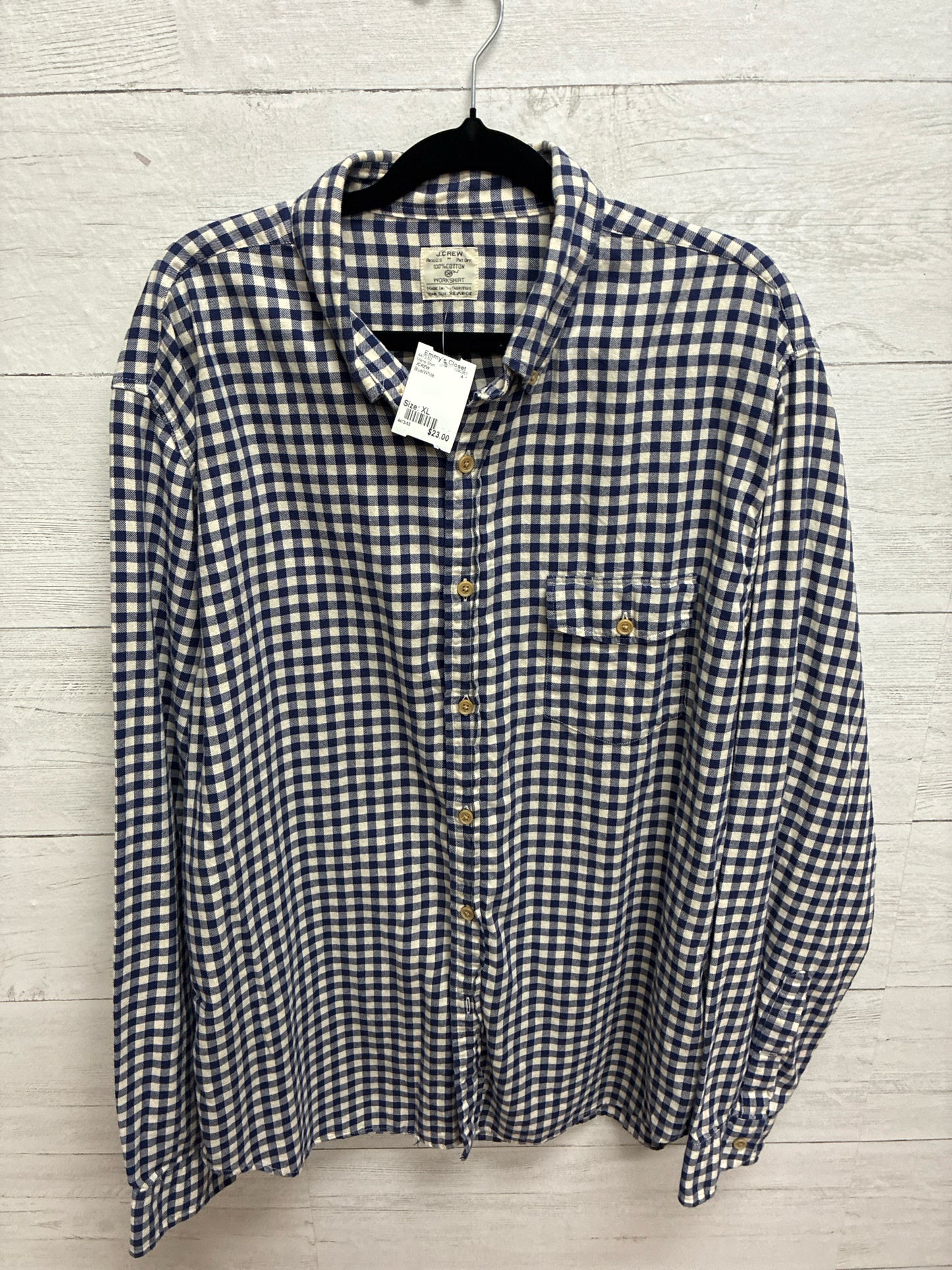 Size XL JCREW Blue/White Mens Shirt