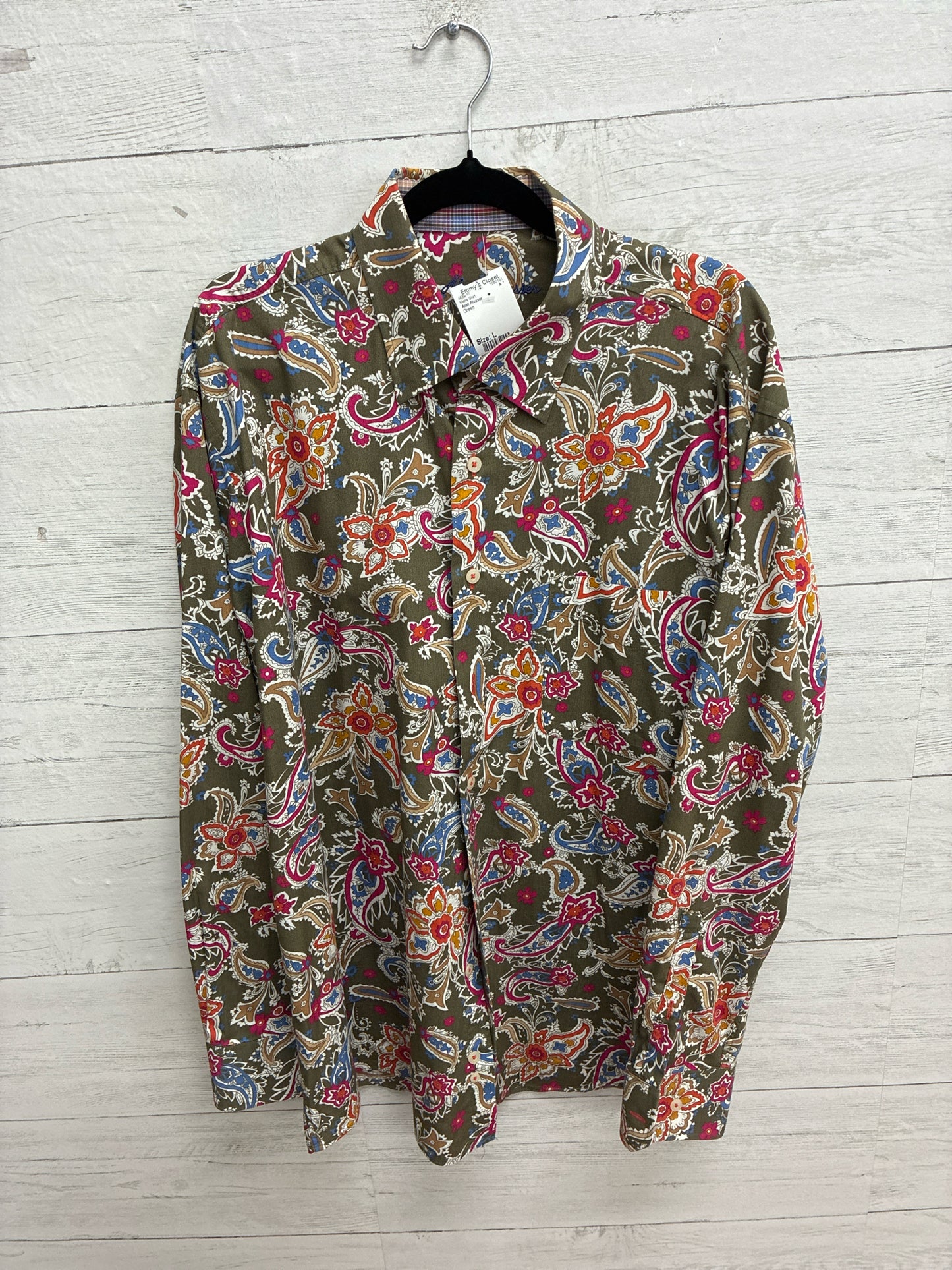 Size L Alan Flusser Green Mens Shirt