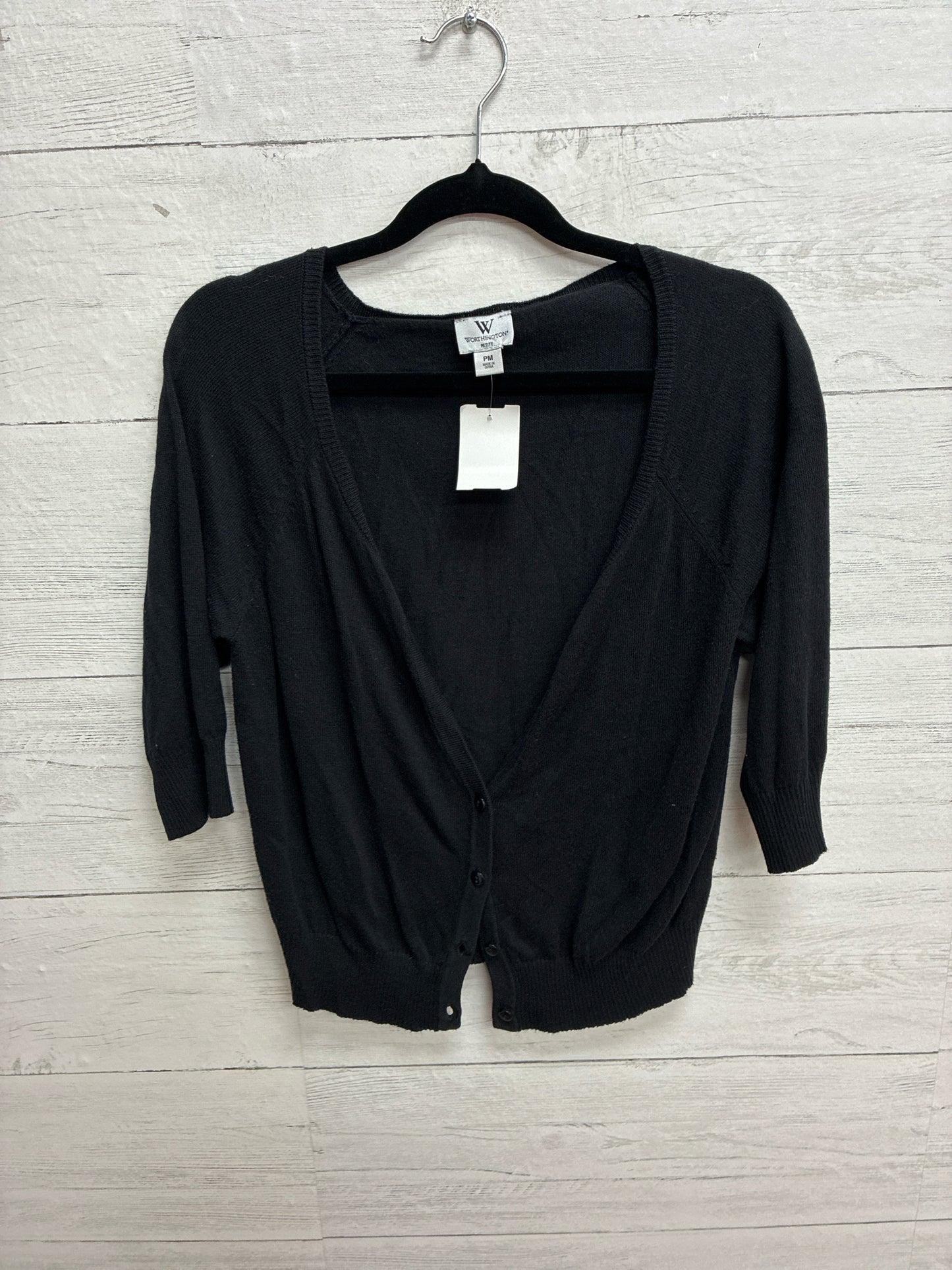 Size M Worthington Black Womens Cardigan