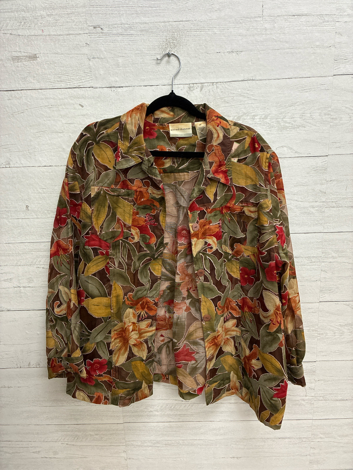 Size 18P Alfred Dunner Orange/Green Womens Jacket