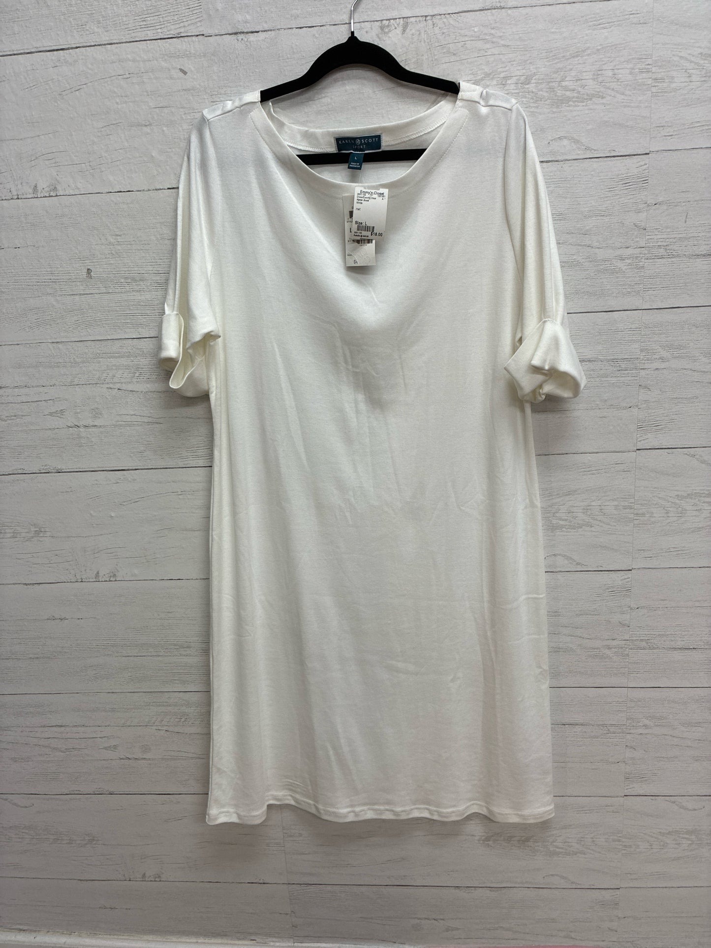 Size L Karen Scott White Dress/Evening Wear