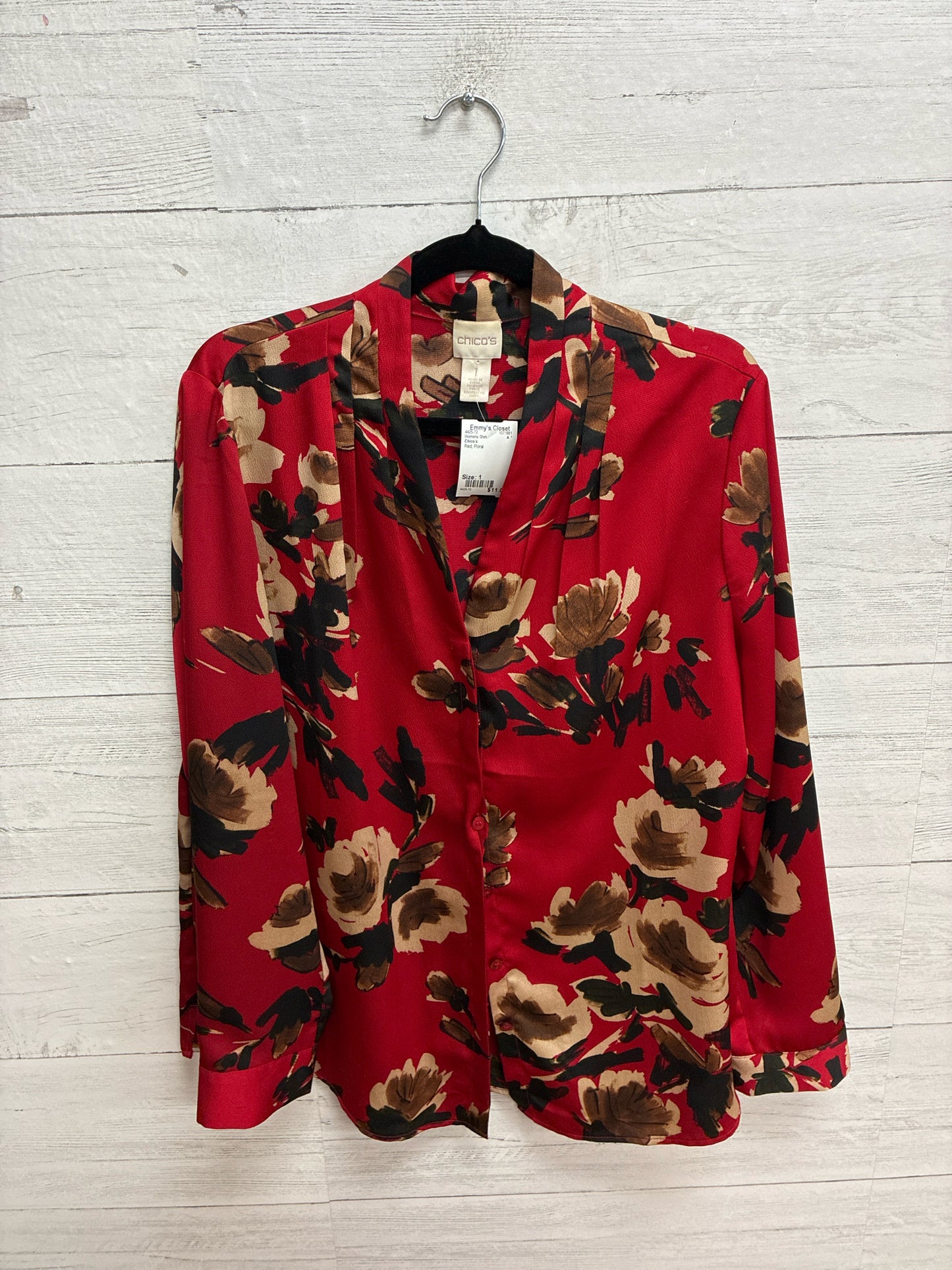Size 1 Chico's Red Womens Shirt