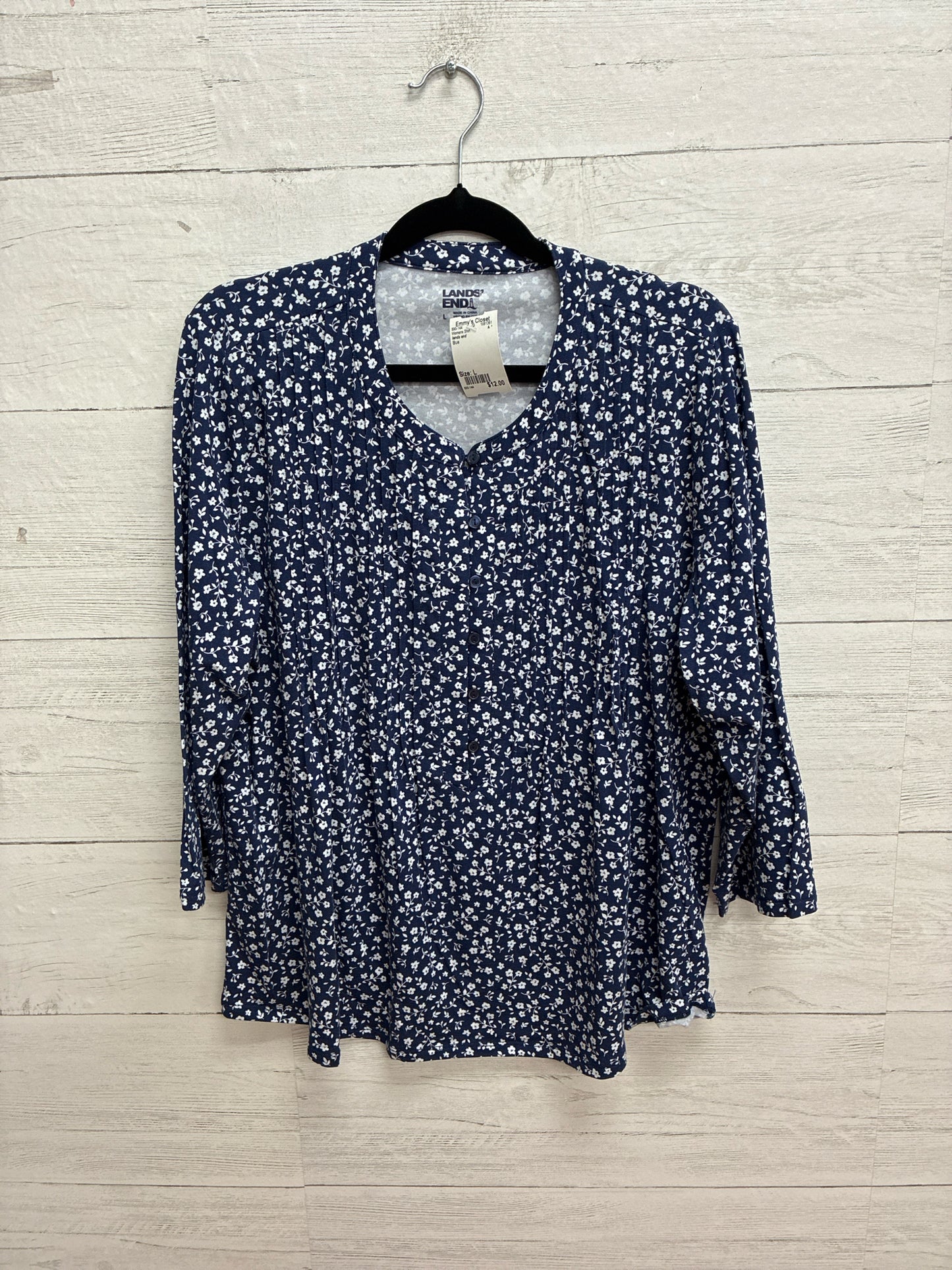Size L lands end Blue Womens Shirt
