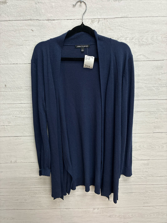 Size L Cable & Guage Navy Womens Cardigan