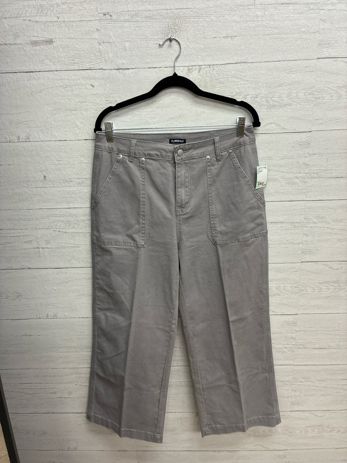 Size L FLAMINGALS Grey Womens Pants