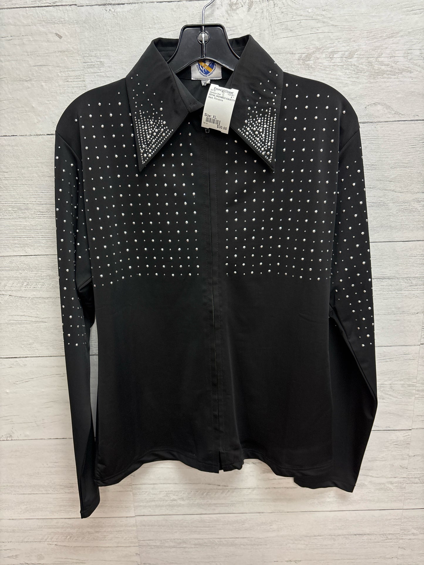 Size XL ROYAL HIGHNESS EQUESTRIAN Black Womens Shirt