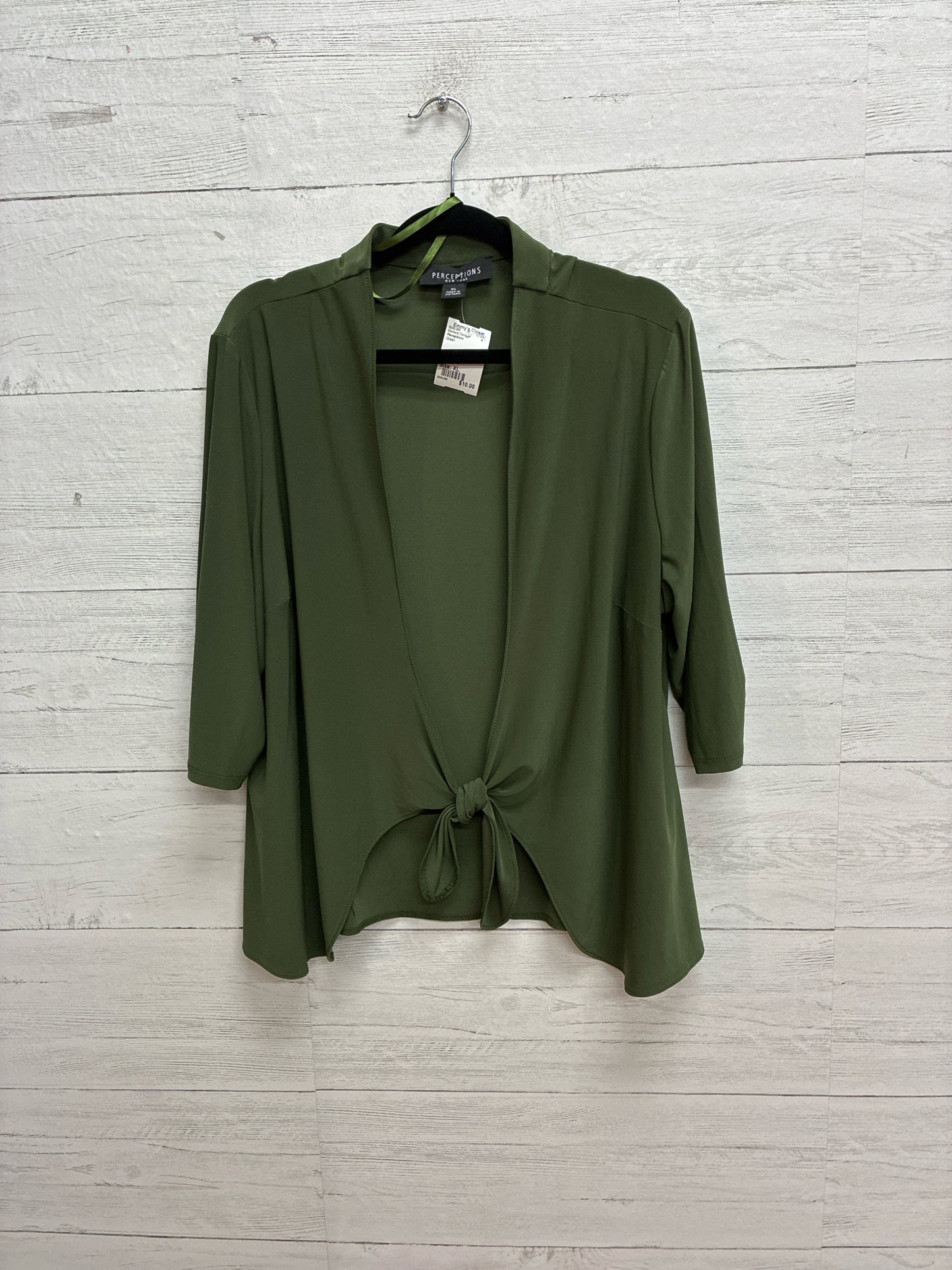 Size XL Perceptions Green Womens Cardigan