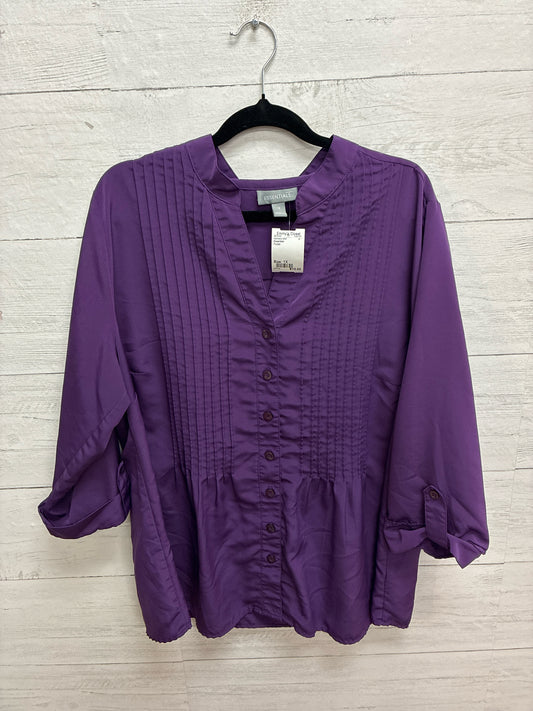 Size 1X Essentials Purple Womens Shirt