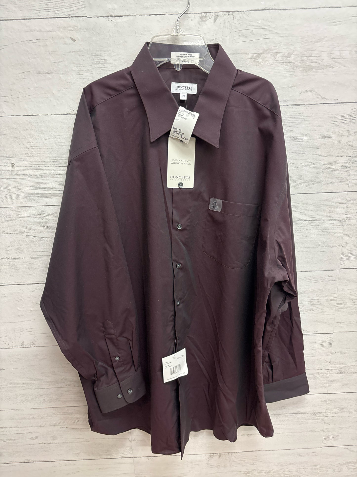 Size 18 Concept DEEP PURPLE Mens Shirt