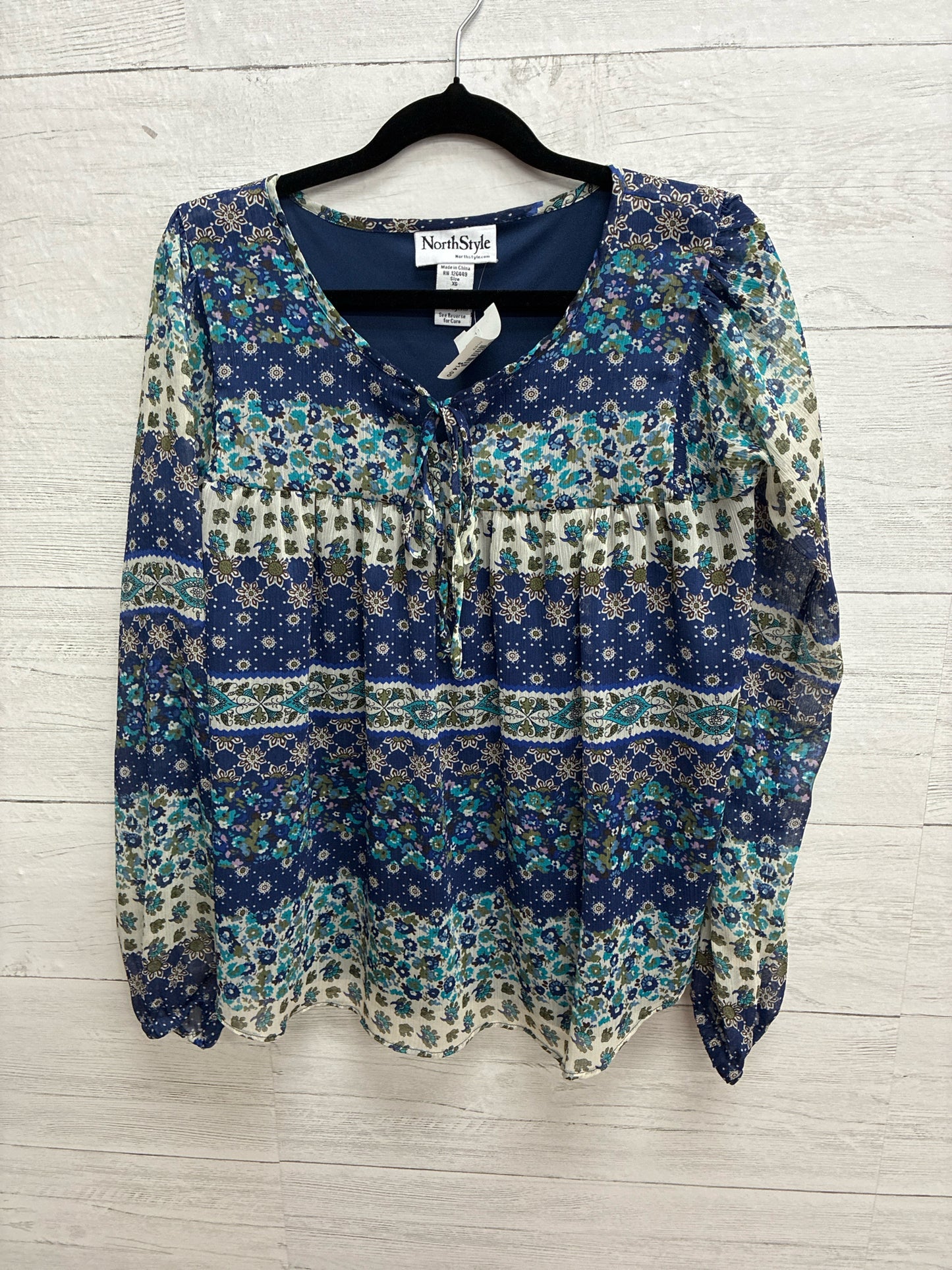 Size XS North Style Blue Womens Shirt