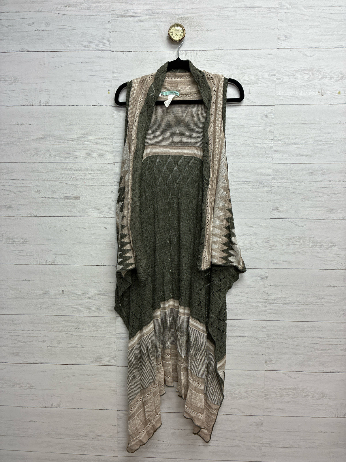 Size S/M Maurices Tan/Green Duster