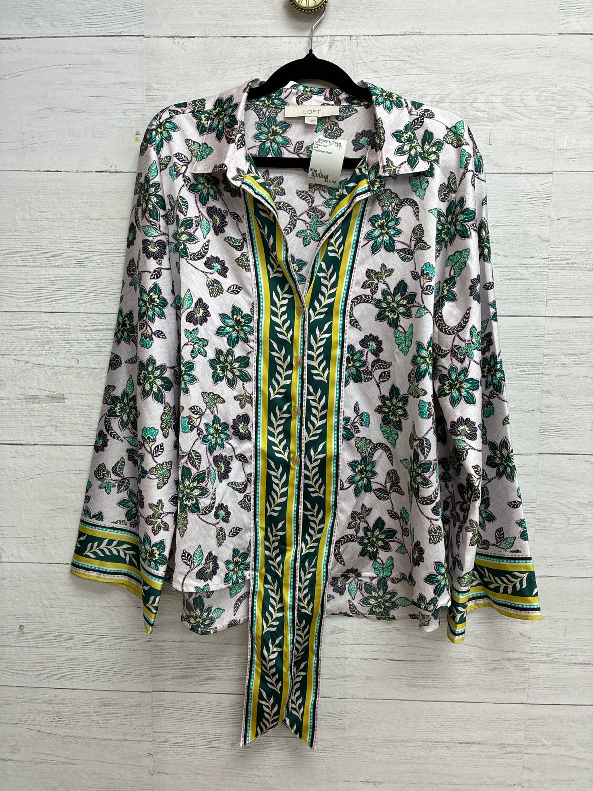 Size L Loft Pink/Green Womens Shirt