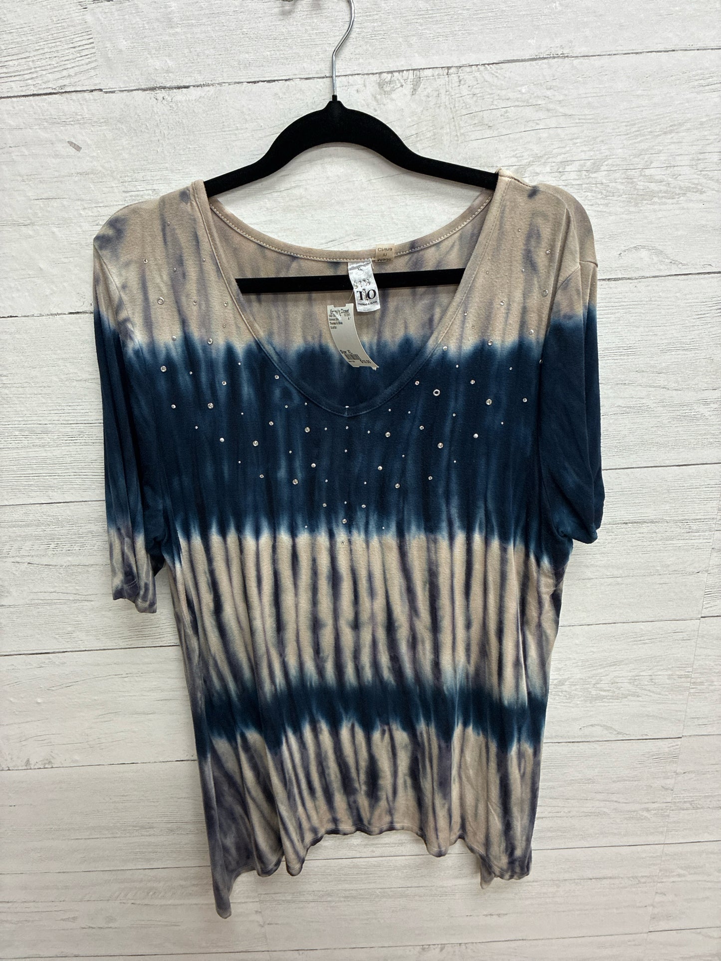 Size XL Thomas & Olivia blue/tan Womens Shirt