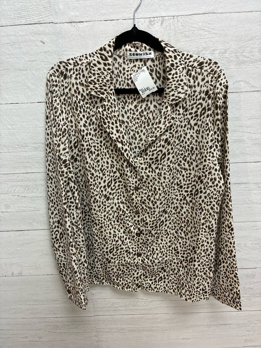 Size L Ecowish Brown Womens Shirt