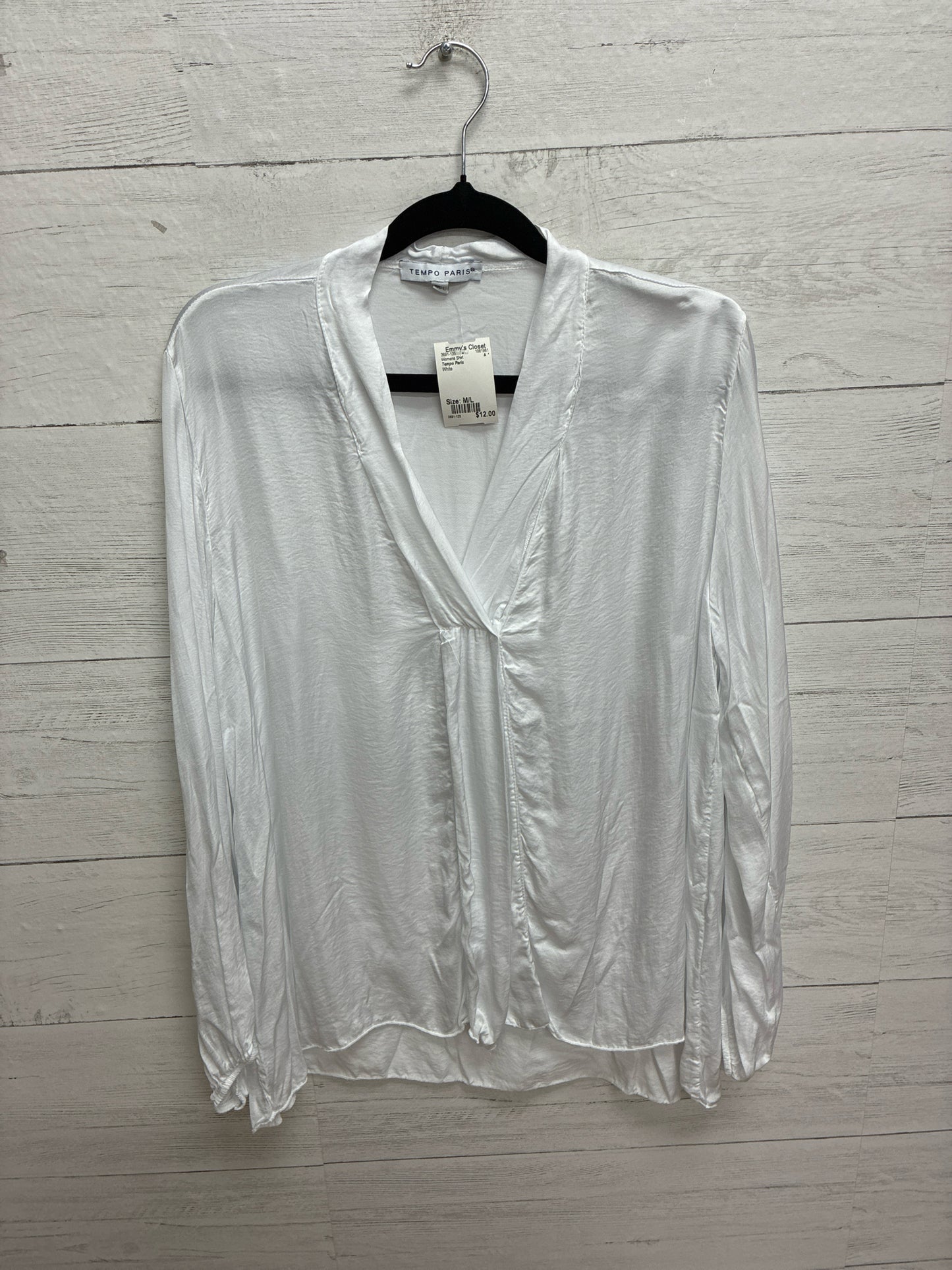Size M/L Tempo Paris White Womens Shirt