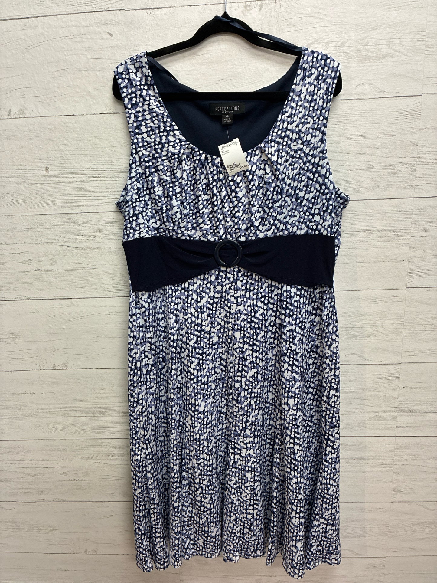 Size XL Perceptions Blue/White Dress/Evening Wear