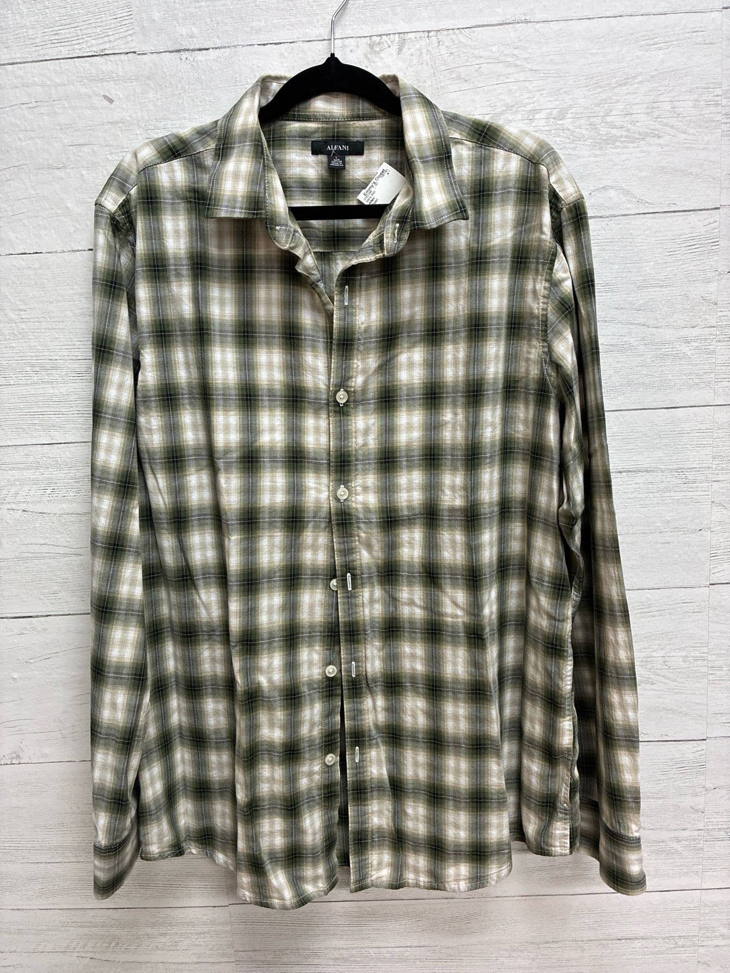 Size L Alfani Green Mens Shirt