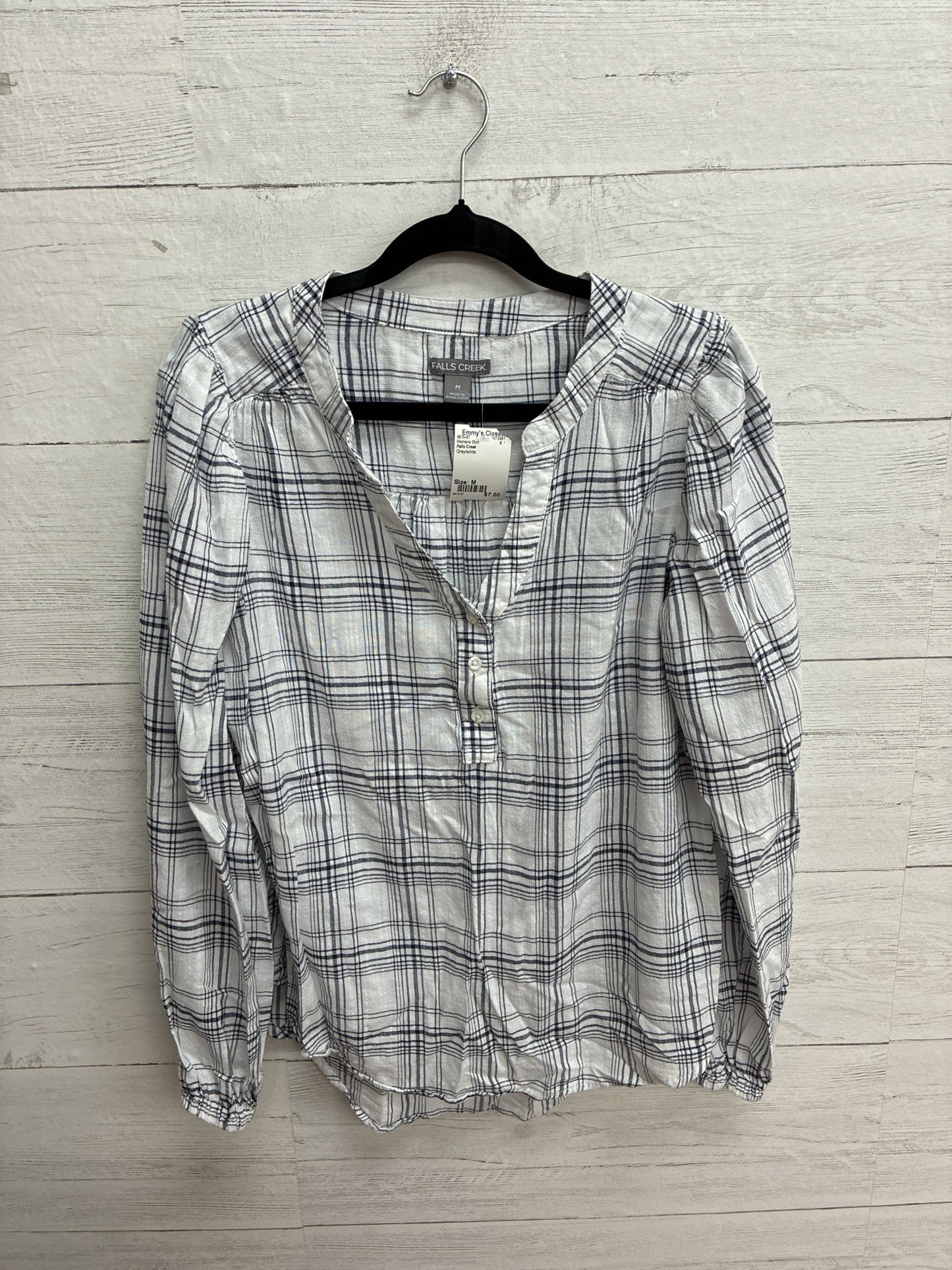 Size M Falls Creek Grey/white Womens Shirt