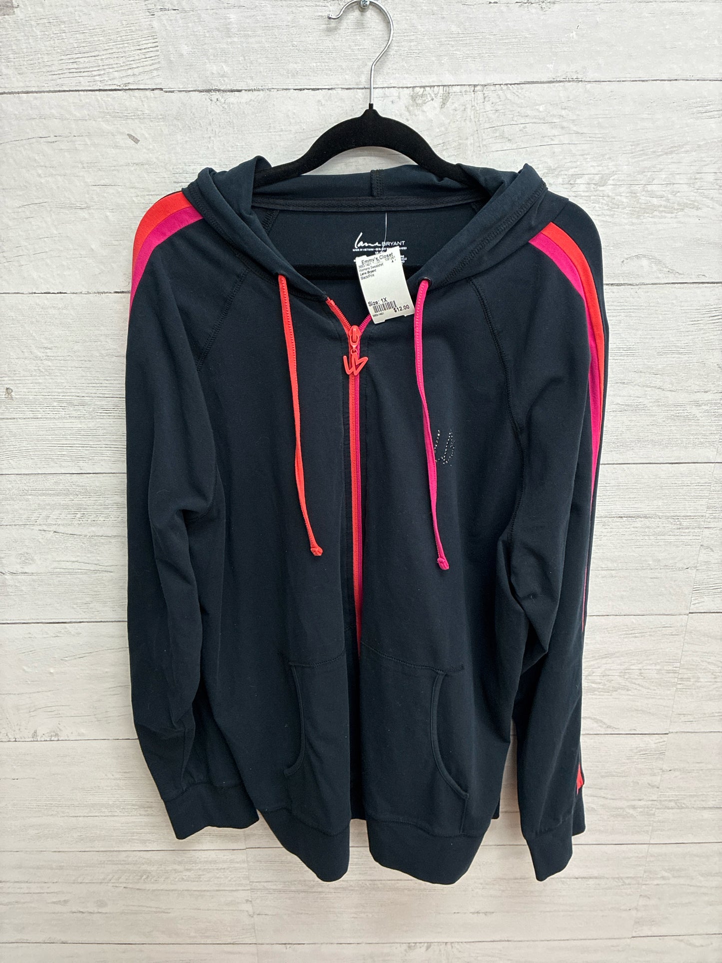 Size 1X Lane Bryant Black/Pink Womens Sweatshirt