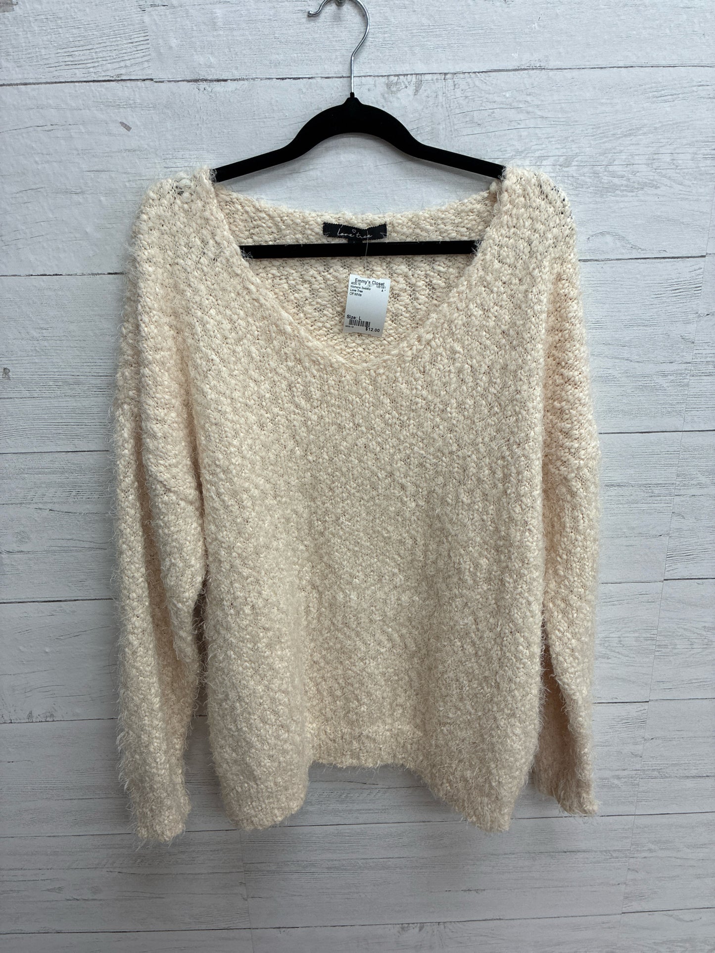 Size L Love Tree Off White Womens Sweater