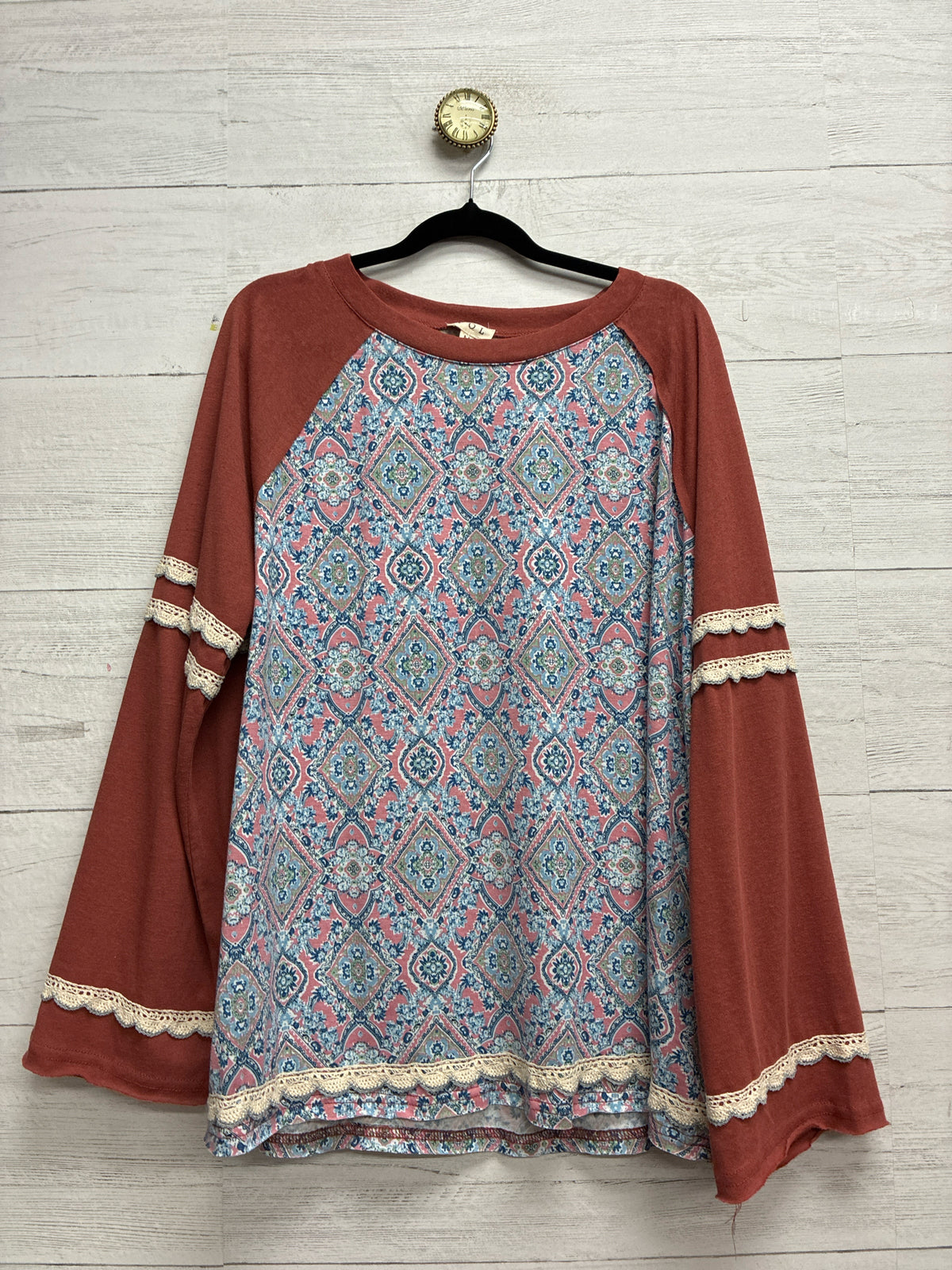 Size M POL Pink/Blue Womens Shirt